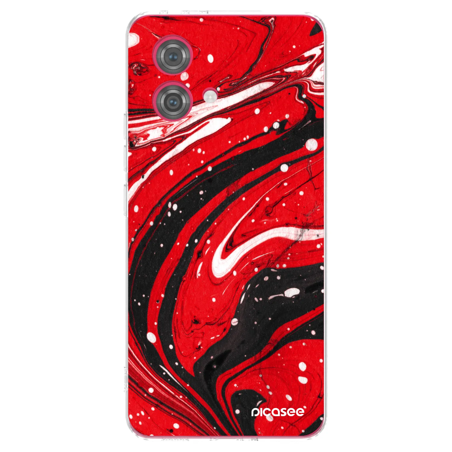 Picasee silikonový průhledný obal pro Motorola Moto G84 5G - Red black