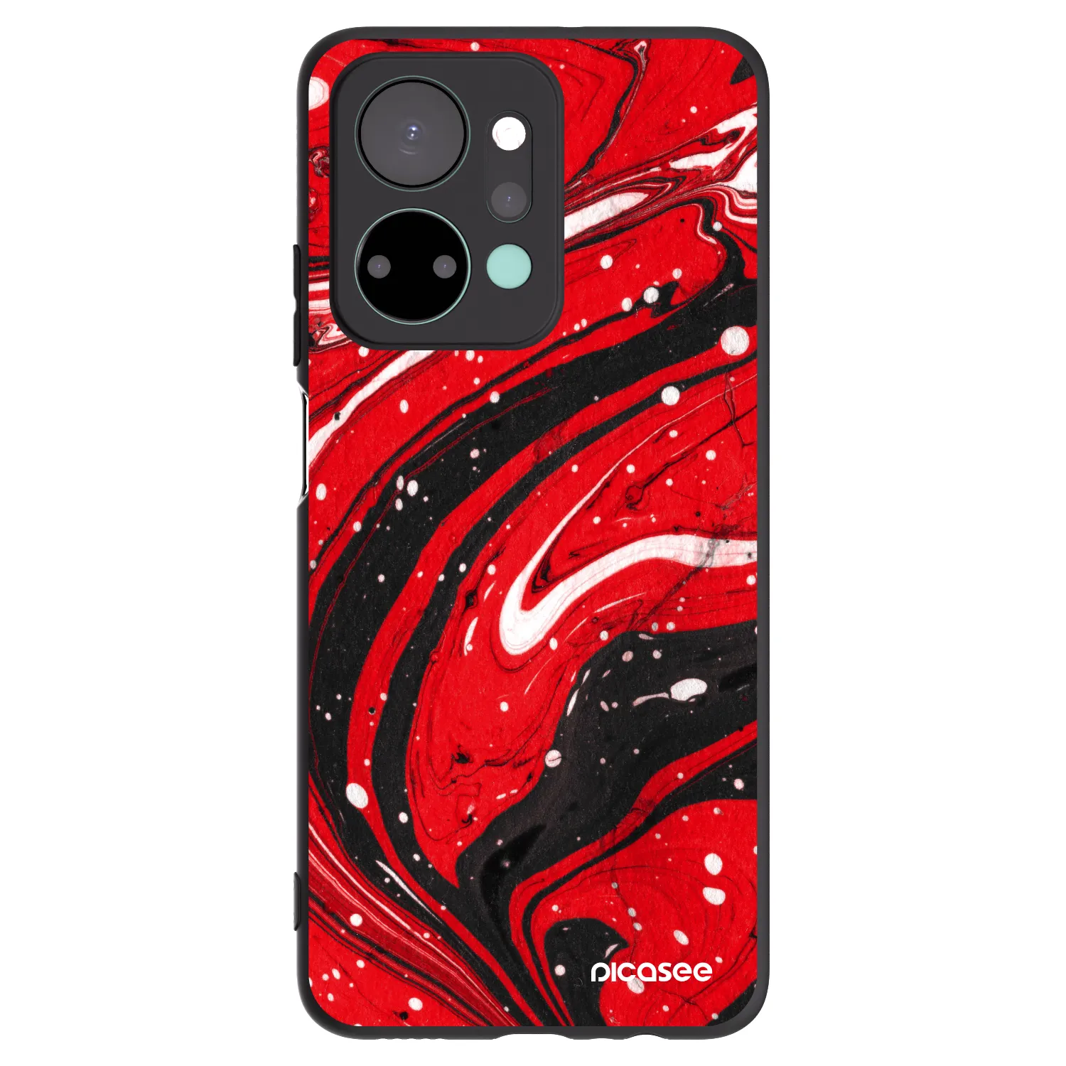 Picasee silikonový černý obal pro Honor X7a - Red black
