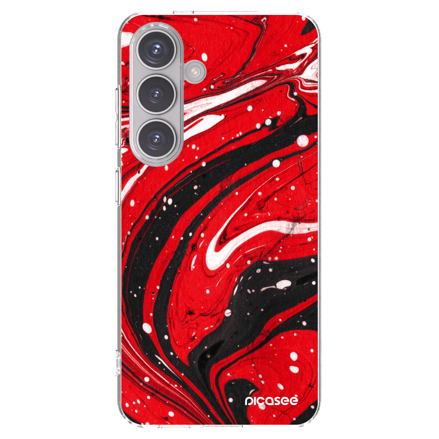 Picasee silikonový průhledný obal pro Samsung Galaxy S24 S921B 5G - Red black