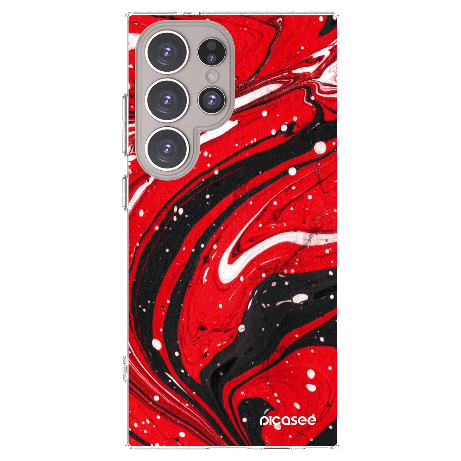 Picasee silikonový průhledný obal pro Samsung Galaxy S24 Ultra S928B 5G - Red black