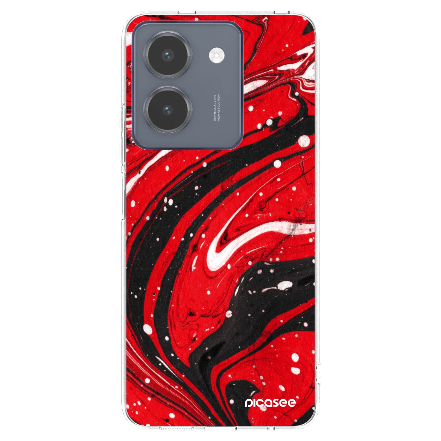 Picasee silikonový průhledný obal pro Vivo Y36 4G - Red black