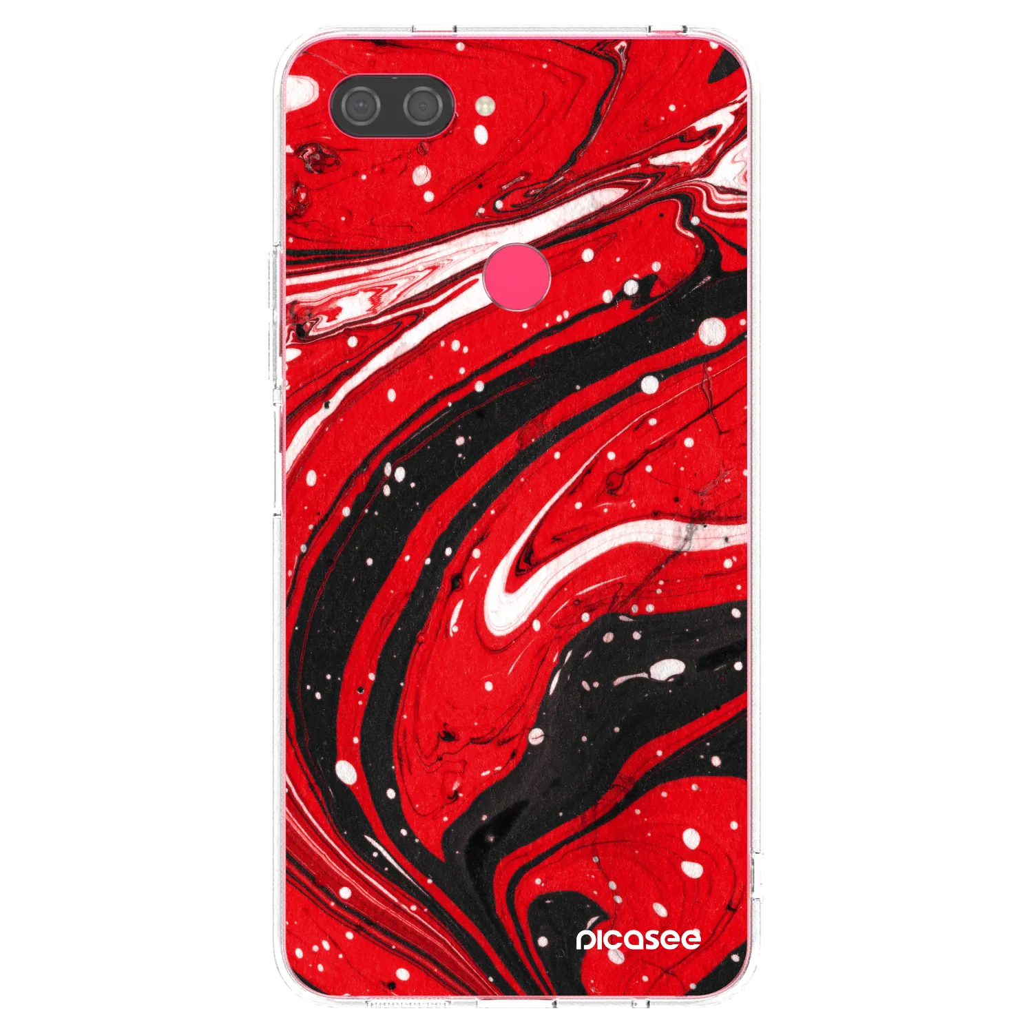 Picasee silikonový průhledný obal pro Xiaomi Mi 8 Lite - Red black