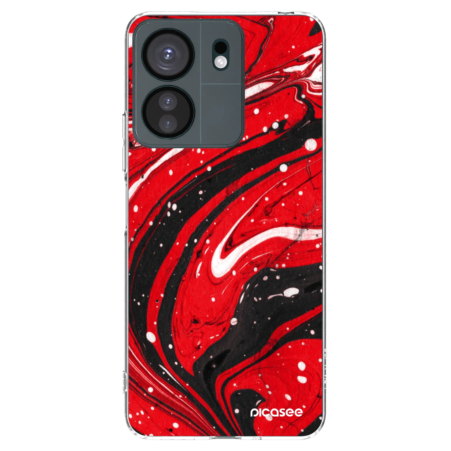 Picasee silikonový průhledný obal pro Xiaomi Redmi 13C 4G - Red black
