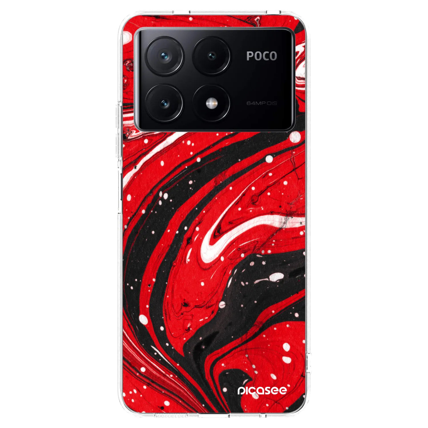 Picasee silikonový průhledný obal pro Xiaomi Poco X6 Pro - Red black