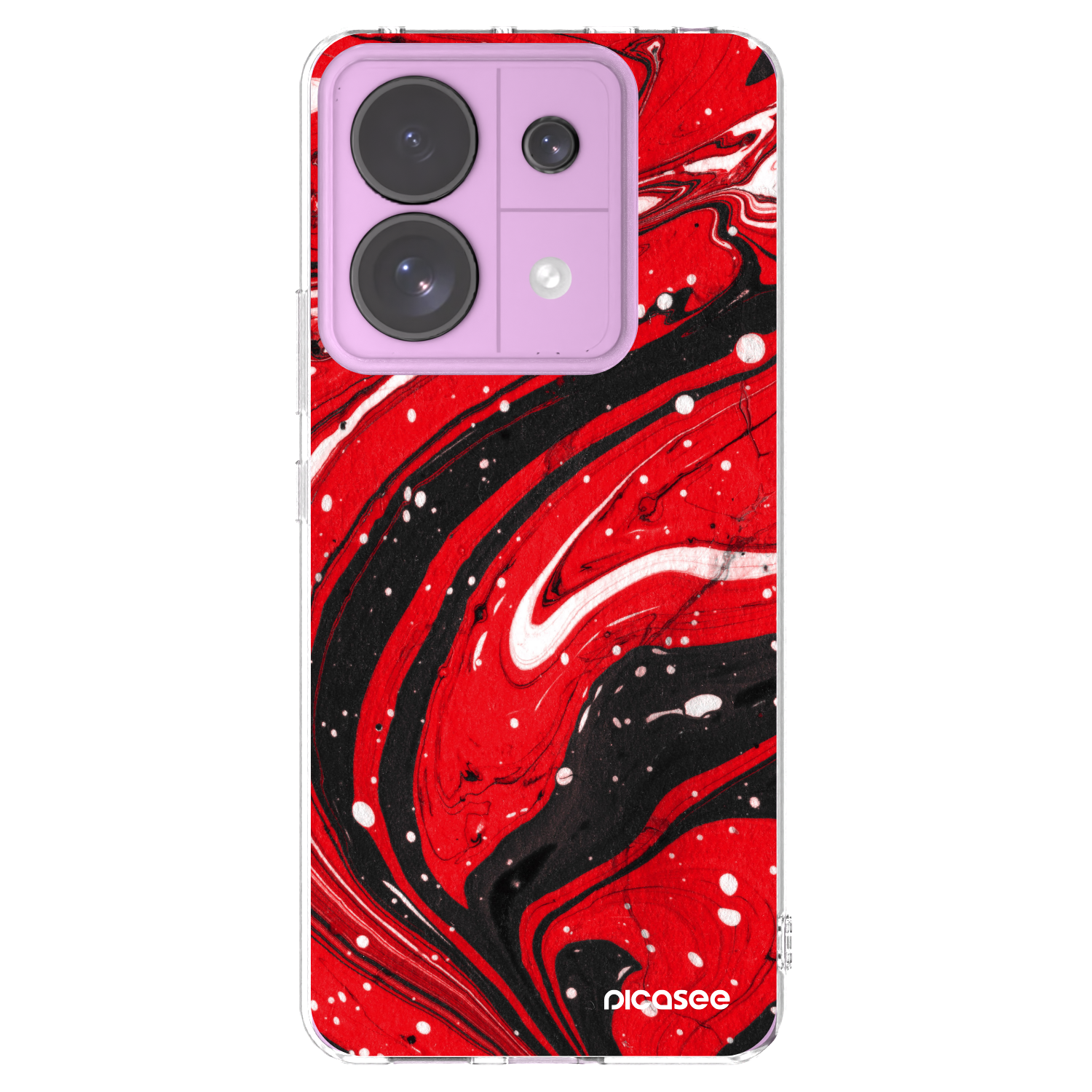Picasee silikonový průhledný obal pro Xiaomi Redmi Note 13 Pro 5G - Red black