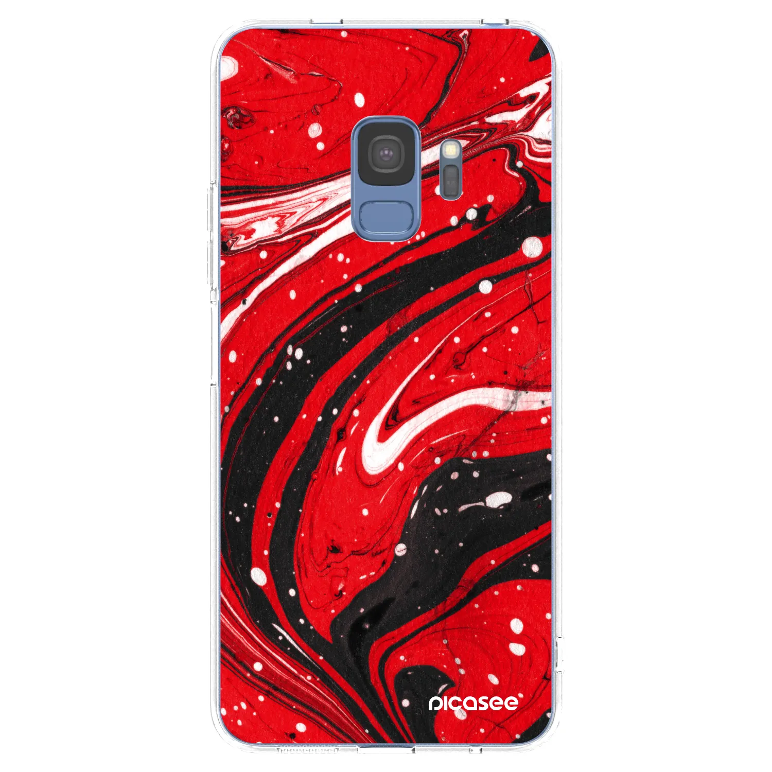 Picasee silikonový průhledný obal pro Samsung Galaxy S9 G960F - Red black