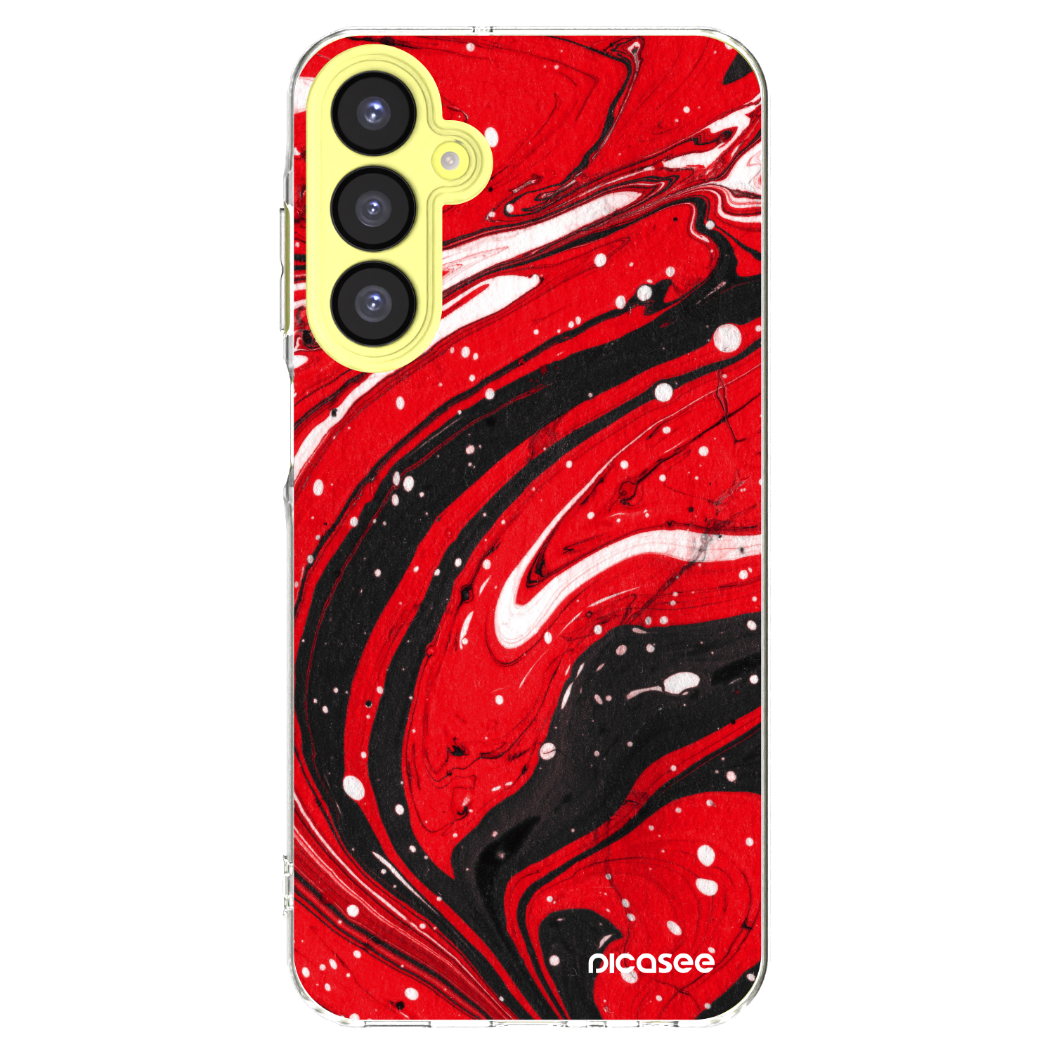 Picasee silikonový průhledný obal pro Samsung Galaxy A25 A256B 5G - Red black