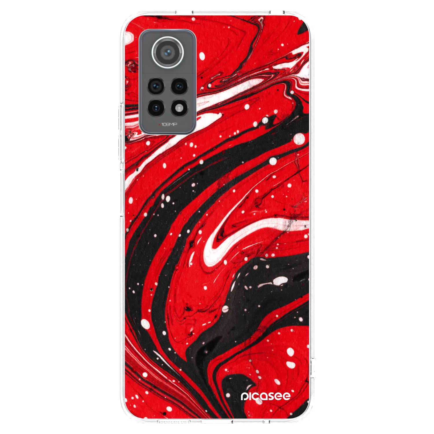 Picasee silikonový průhledný obal pro Xiaomi Redmi Note 12 Pro 4G - Red black