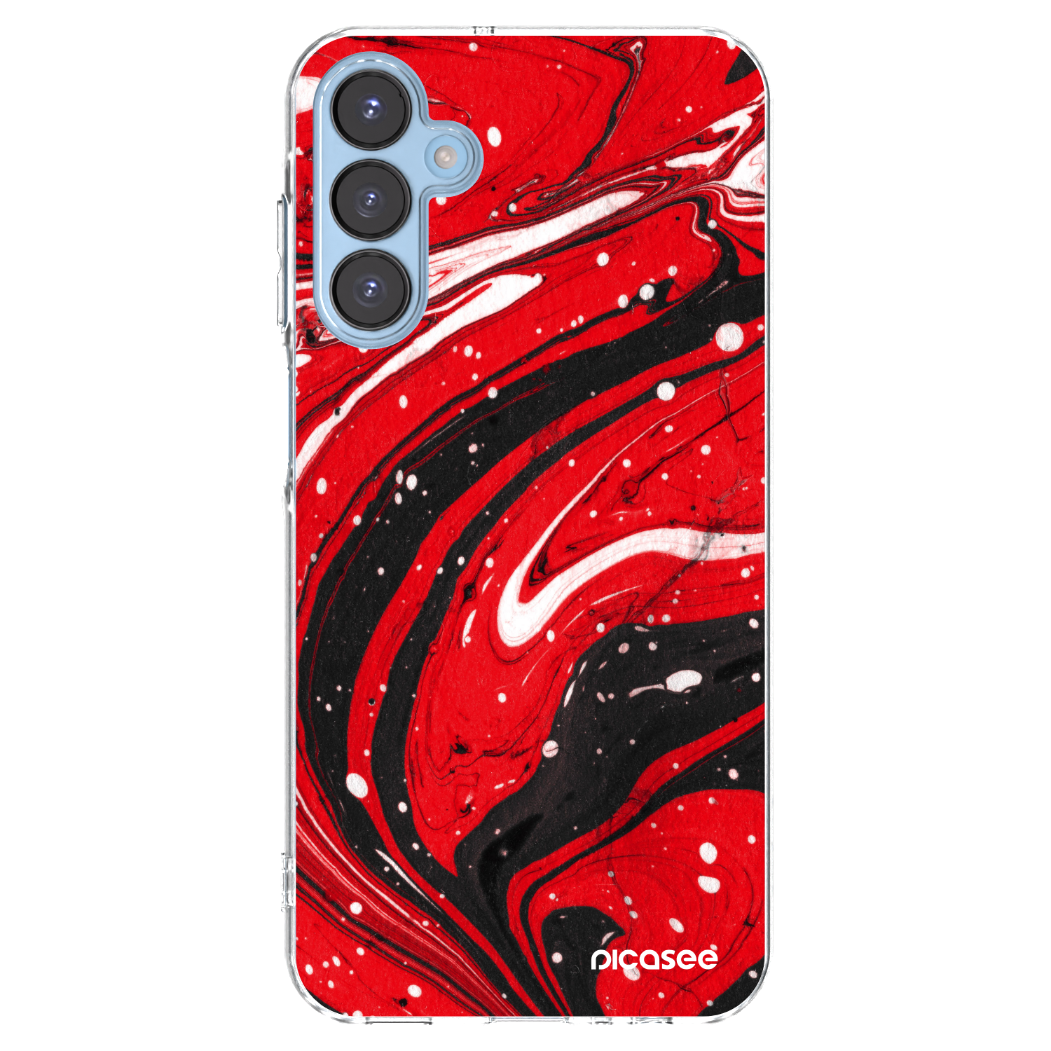 Picasee silikonový průhledný obal pro Samsung Galaxy A15 A156B 5G - Red black