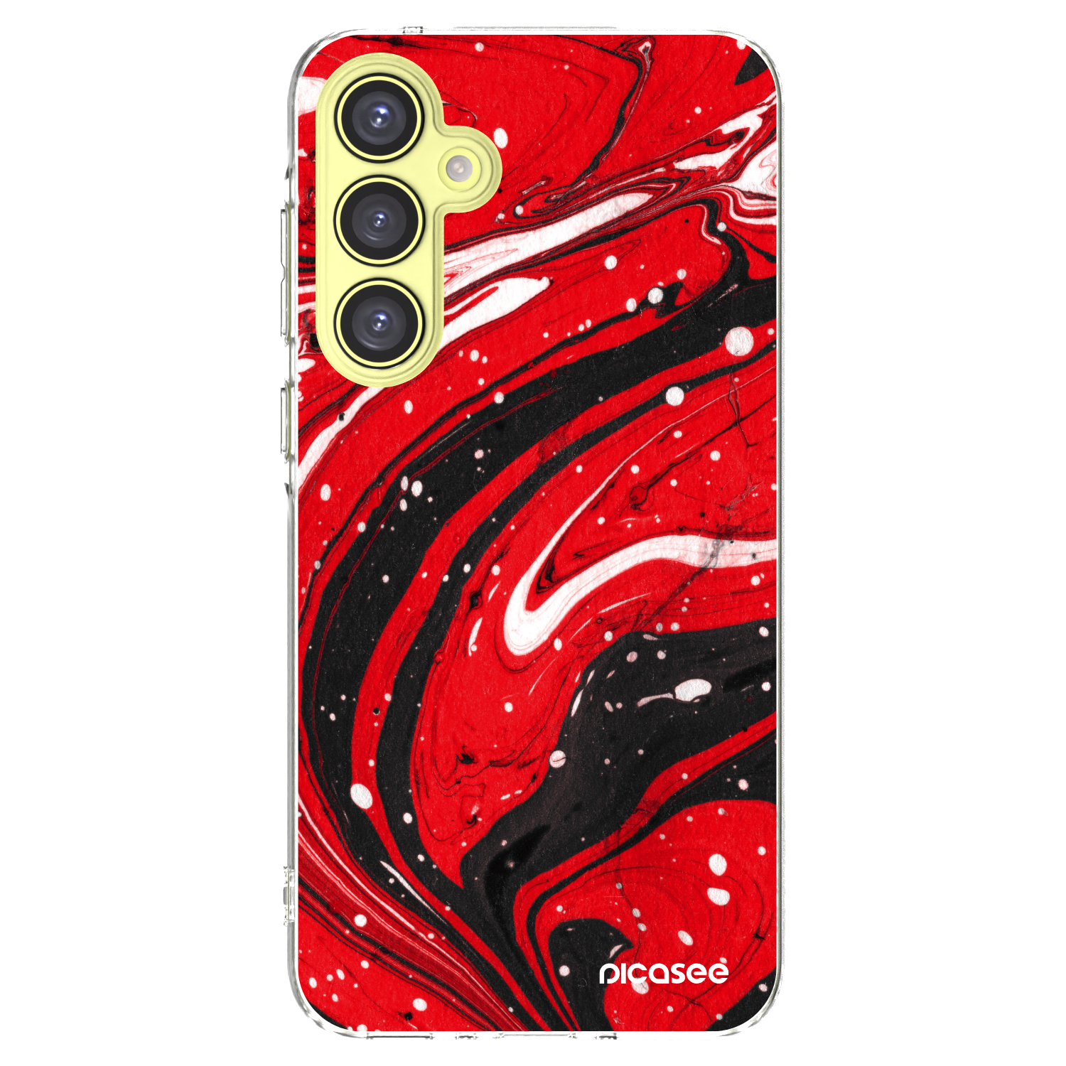 Picasee silikonový průhledný obal pro Samsung Galaxy A35 5G A356B - Red black