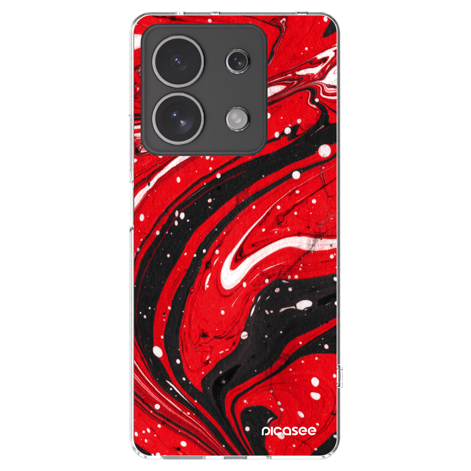 Picasee silikonový průhledný obal pro Xiaomi Redmi Note 13 4G - Red black