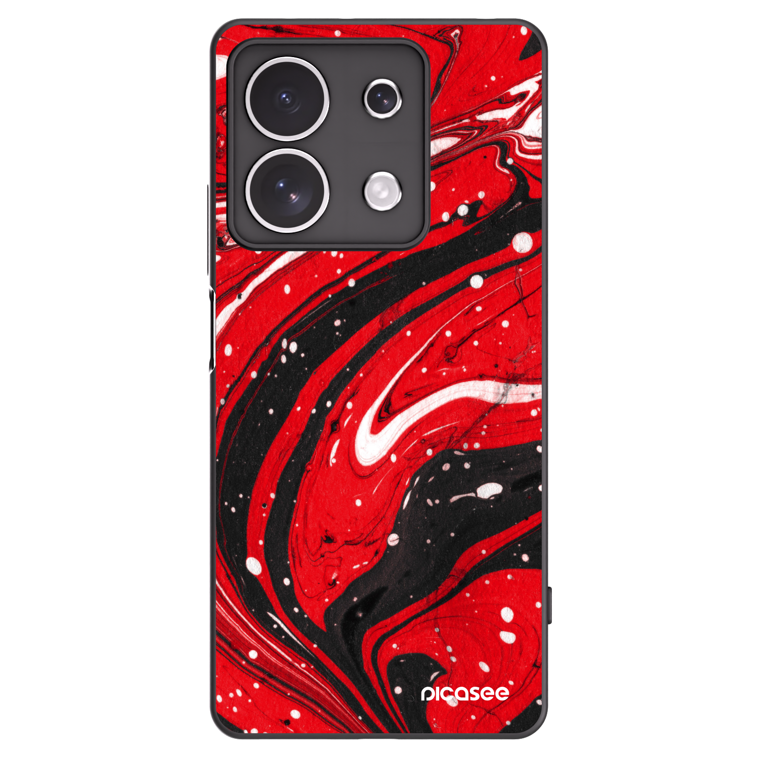 Picasee silikonový černý obal pro Xiaomi Redmi Note 13 4G - Red black