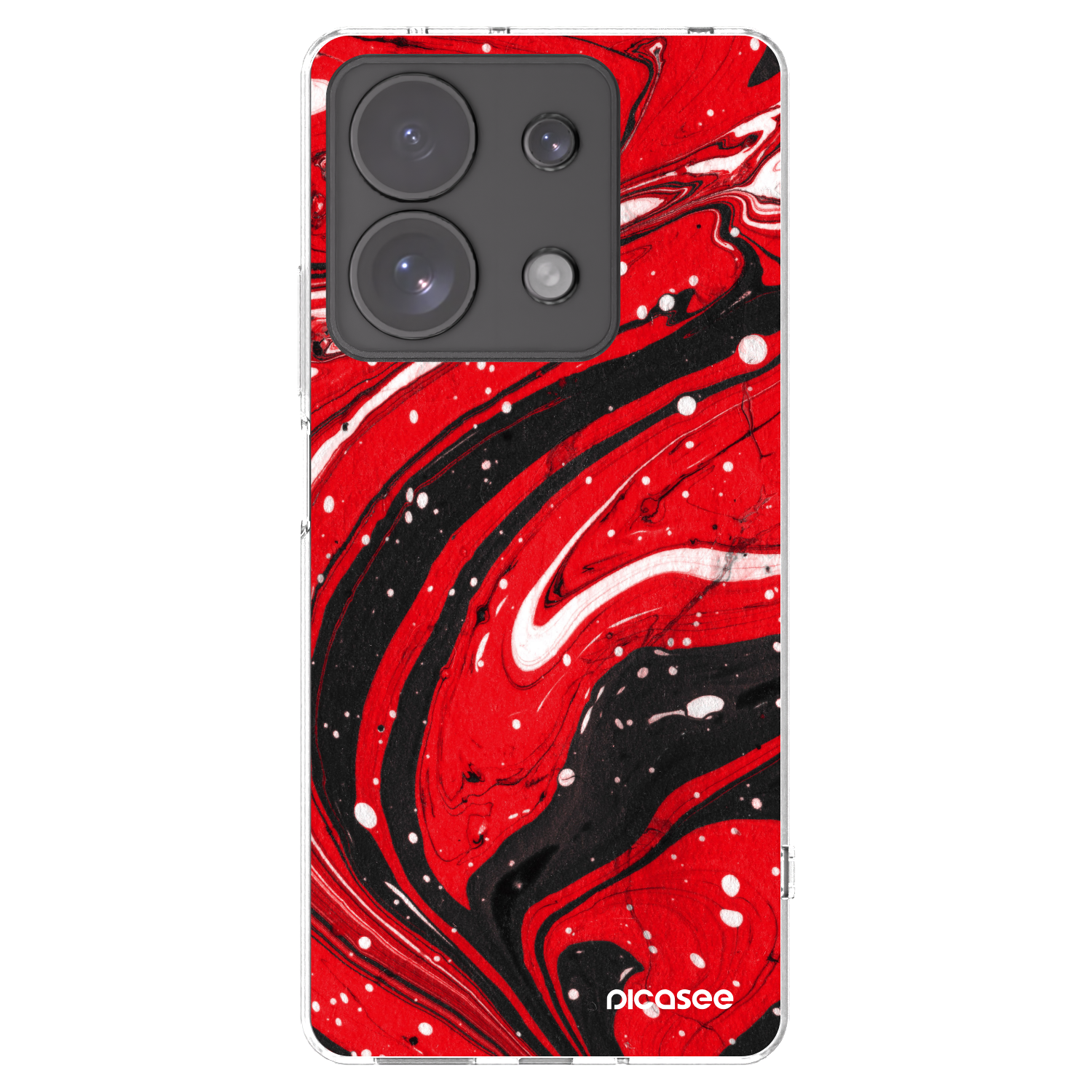 Picasee silikonový průhledný obal pro Xiaomi Redmi Note 13 Pro 4G - Red black