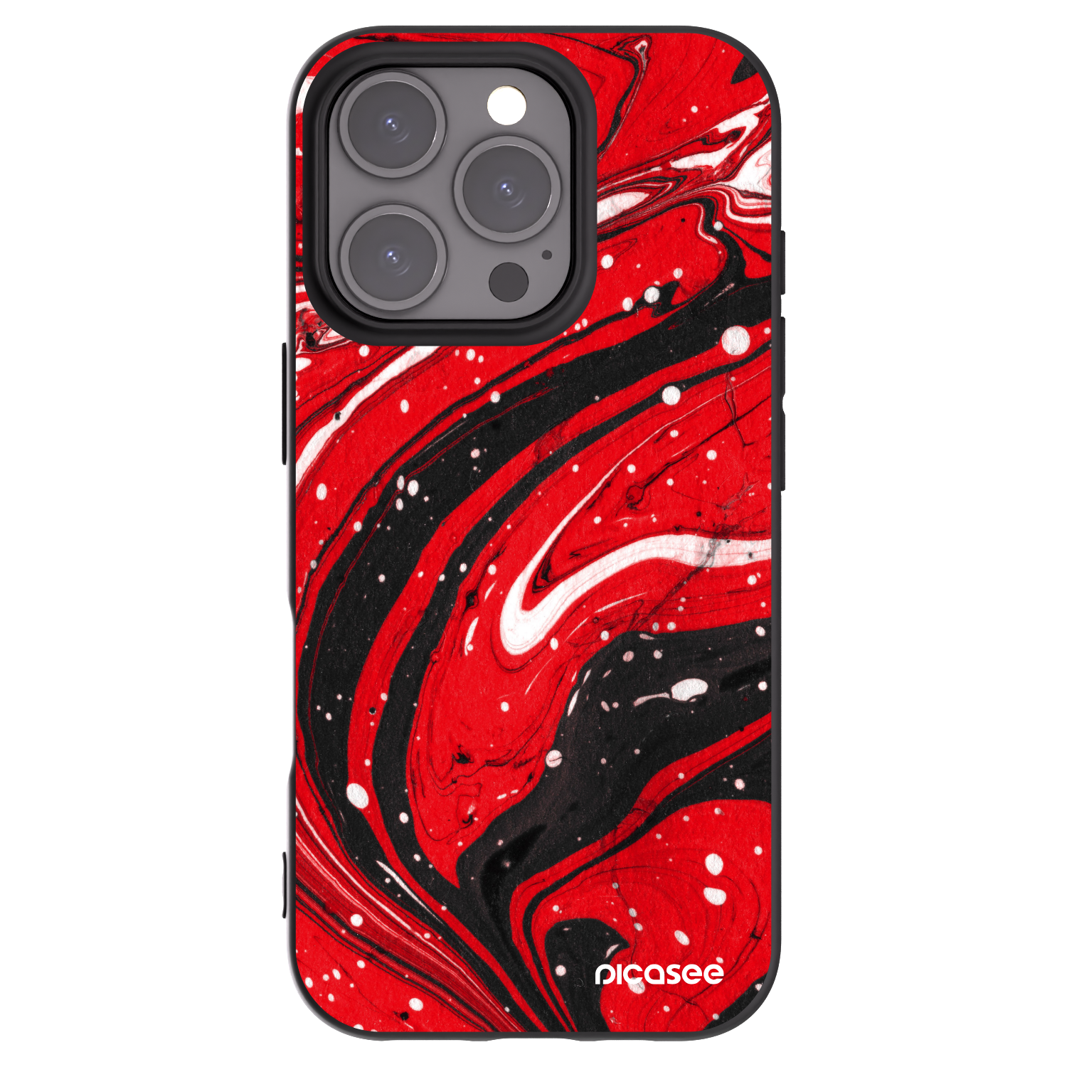 Picasee silikonový černý obal pro Apple iPhone 16 Pro - Red black