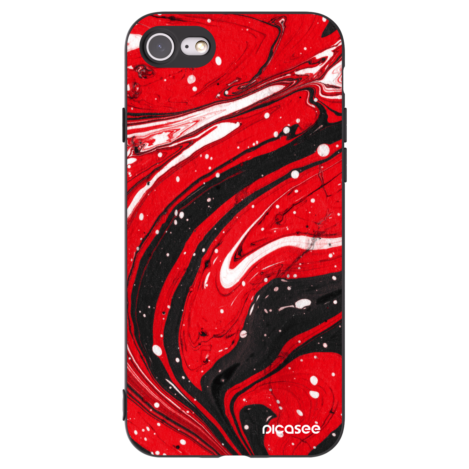 Picasee silikonový černý obal pro Apple iPhone 8 - Red black