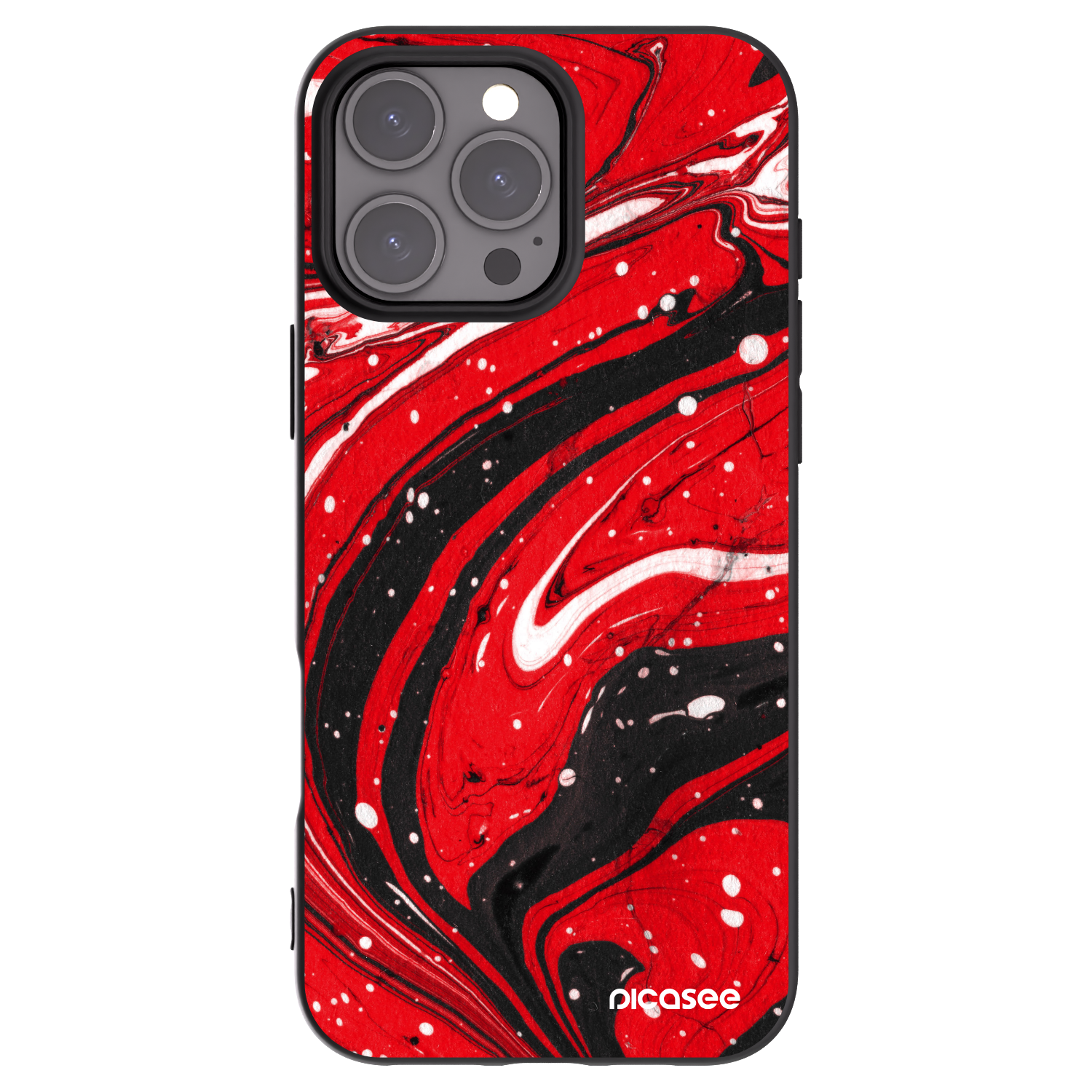 Picasee silikonový černý obal pro Apple iPhone 16 Pro Max - Red black