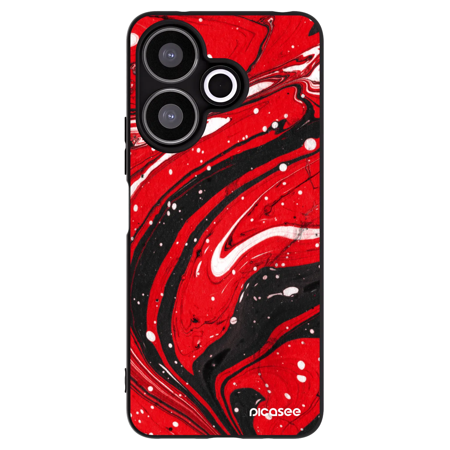 Picasee silikonový černý obal pro Xiaomi Redmi 13 4G - Red black
