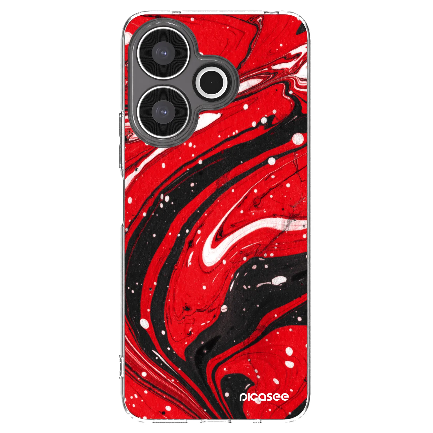 Picasee silikonový průhledný obal pro Xiaomi Redmi 13 4G - Red black
