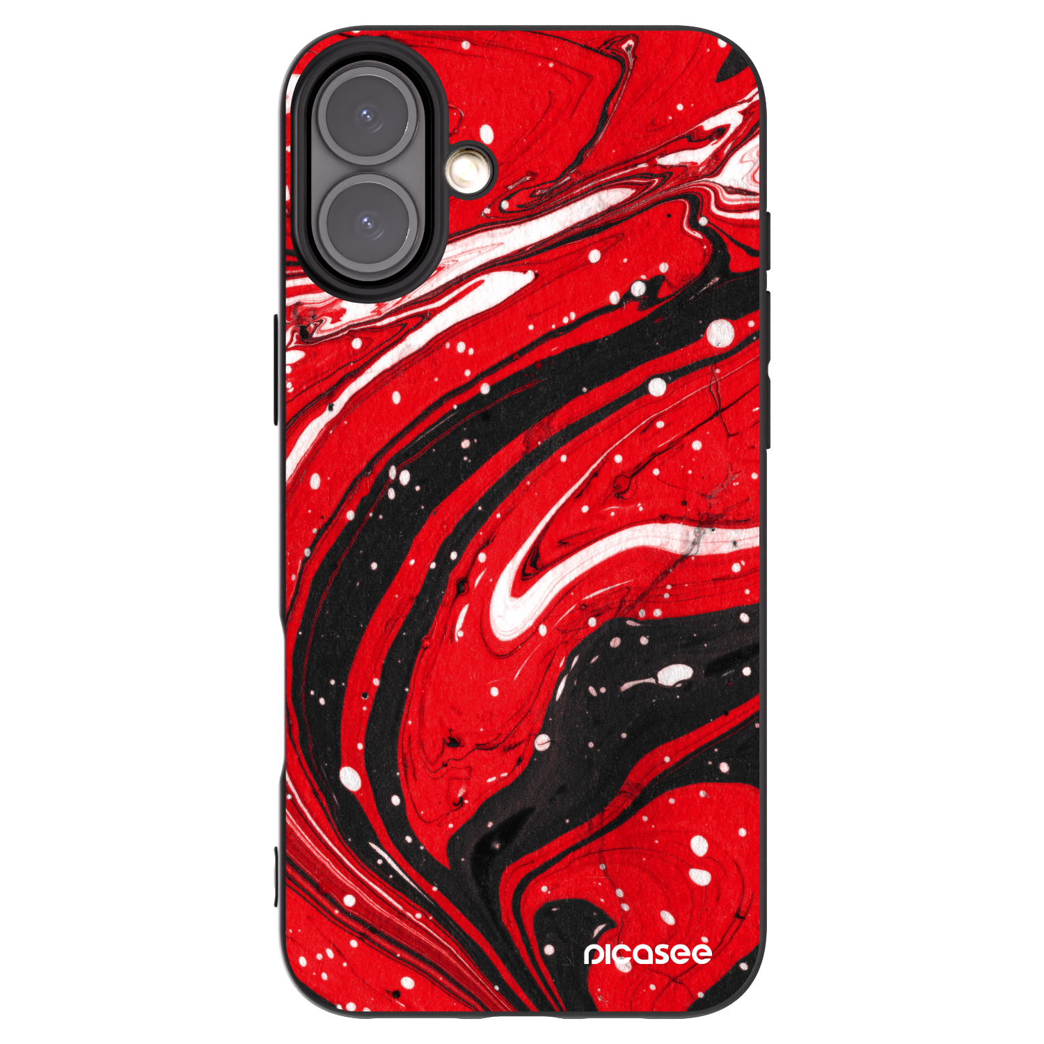 Picasee silikonový černý obal pro Apple iPhone 16 Plus - Red black