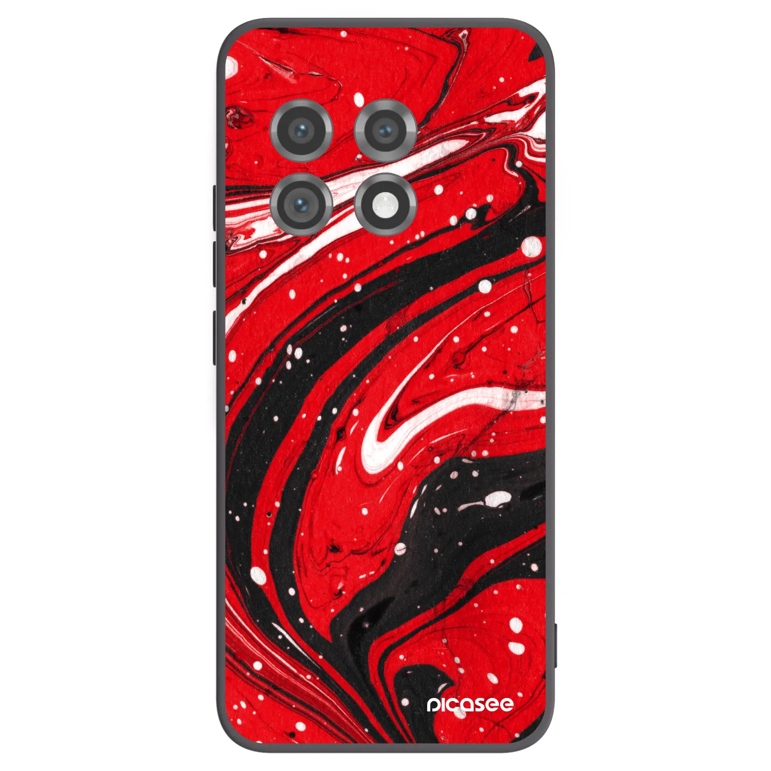 Picasee silikonový černý obal pro OnePlus 11 5G - Red black