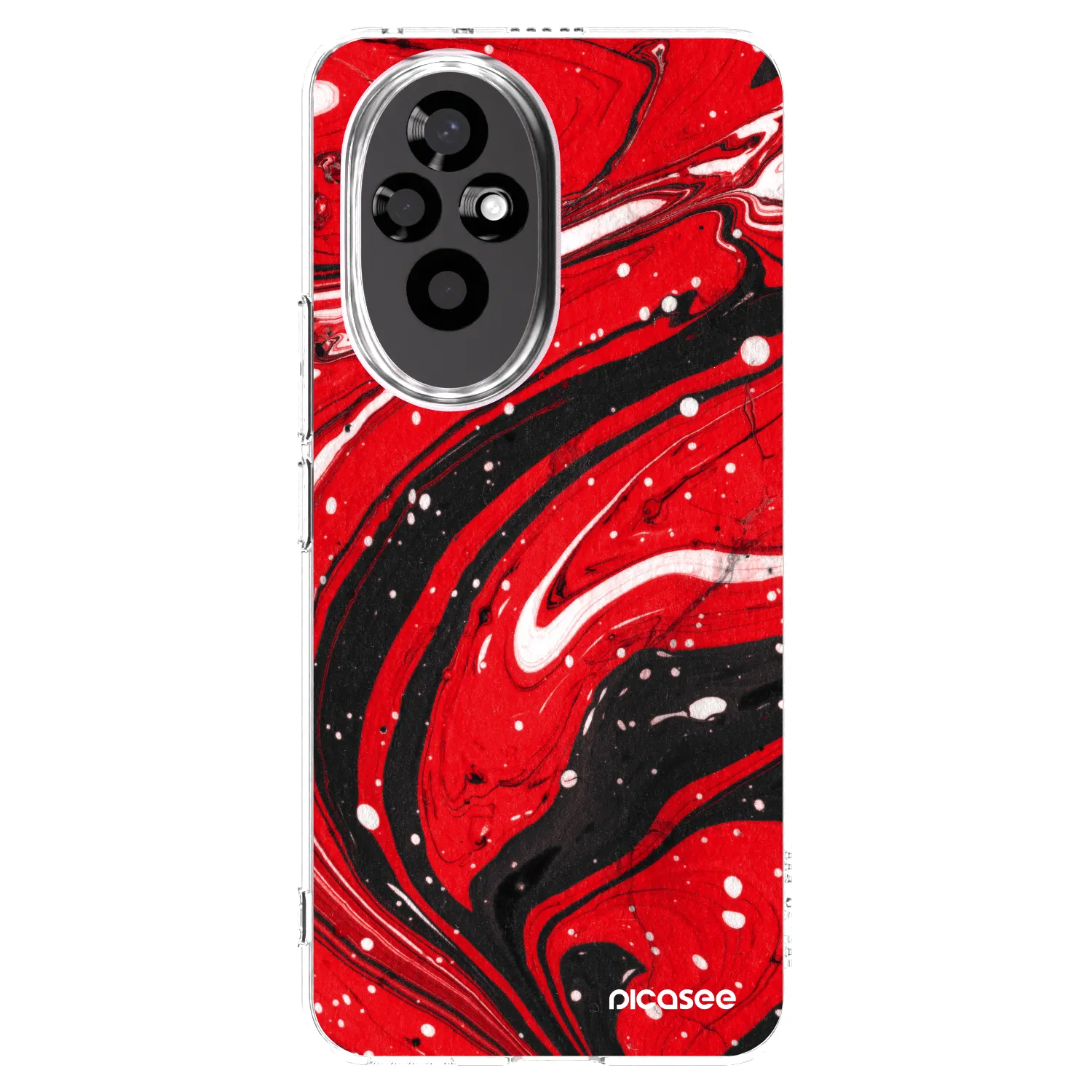 Picasee silikonový průhledný obal pro Honor 200 Pro 5G - Red black