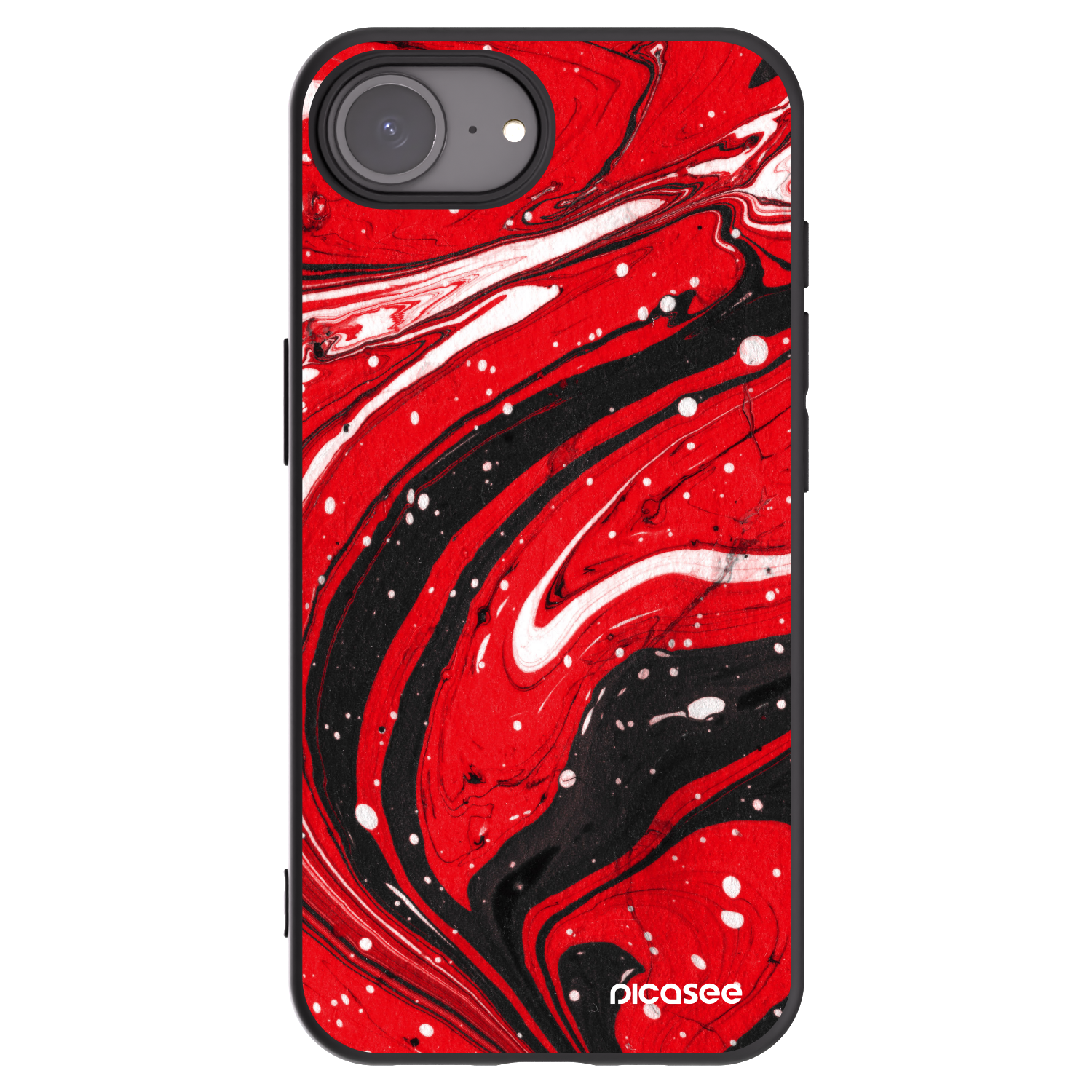 Picasee silikonový černý obal pro Apple iPhone 16e - Red black
