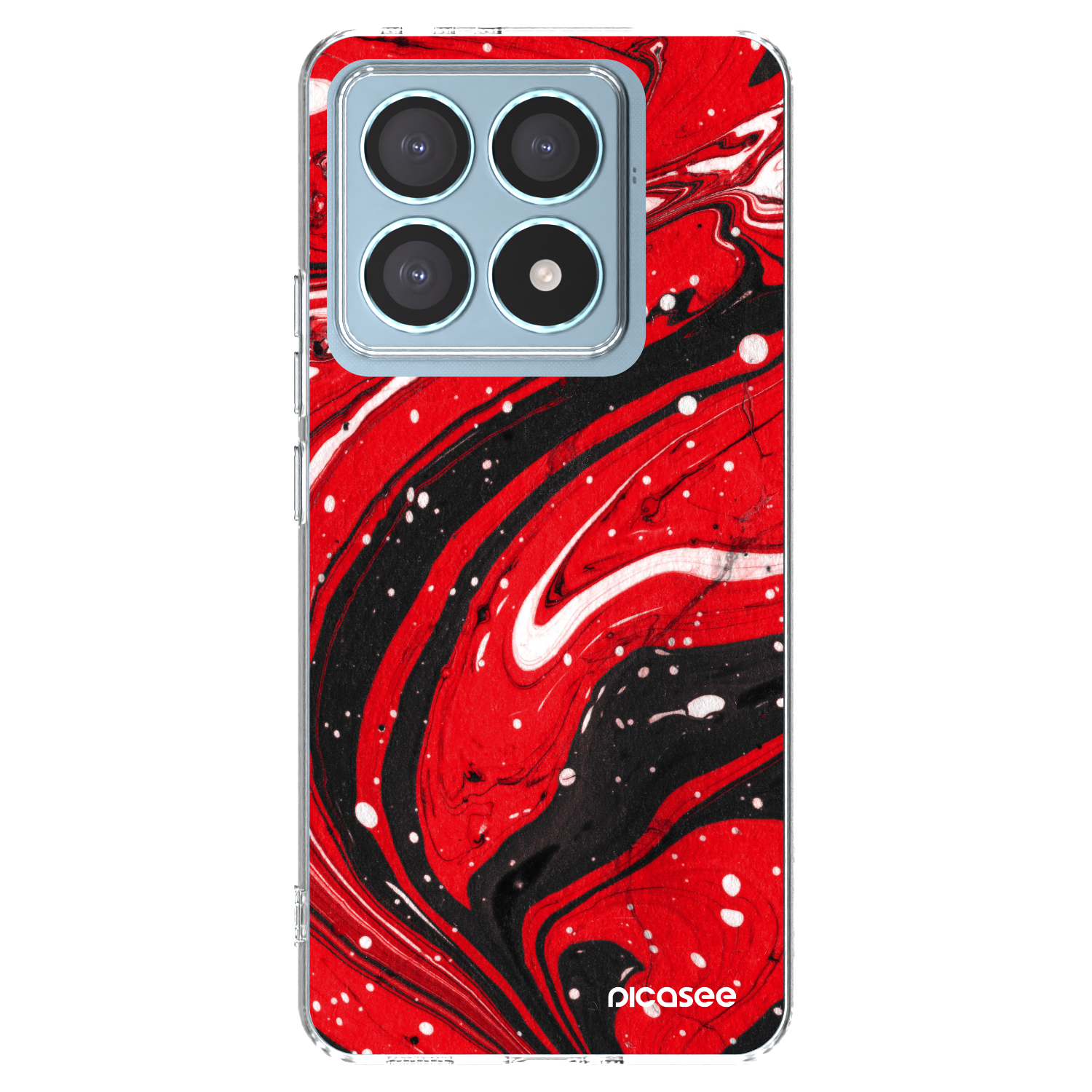 Picasee silikonový průhledný obal pro Xiaomi 14T Pro - Red black
