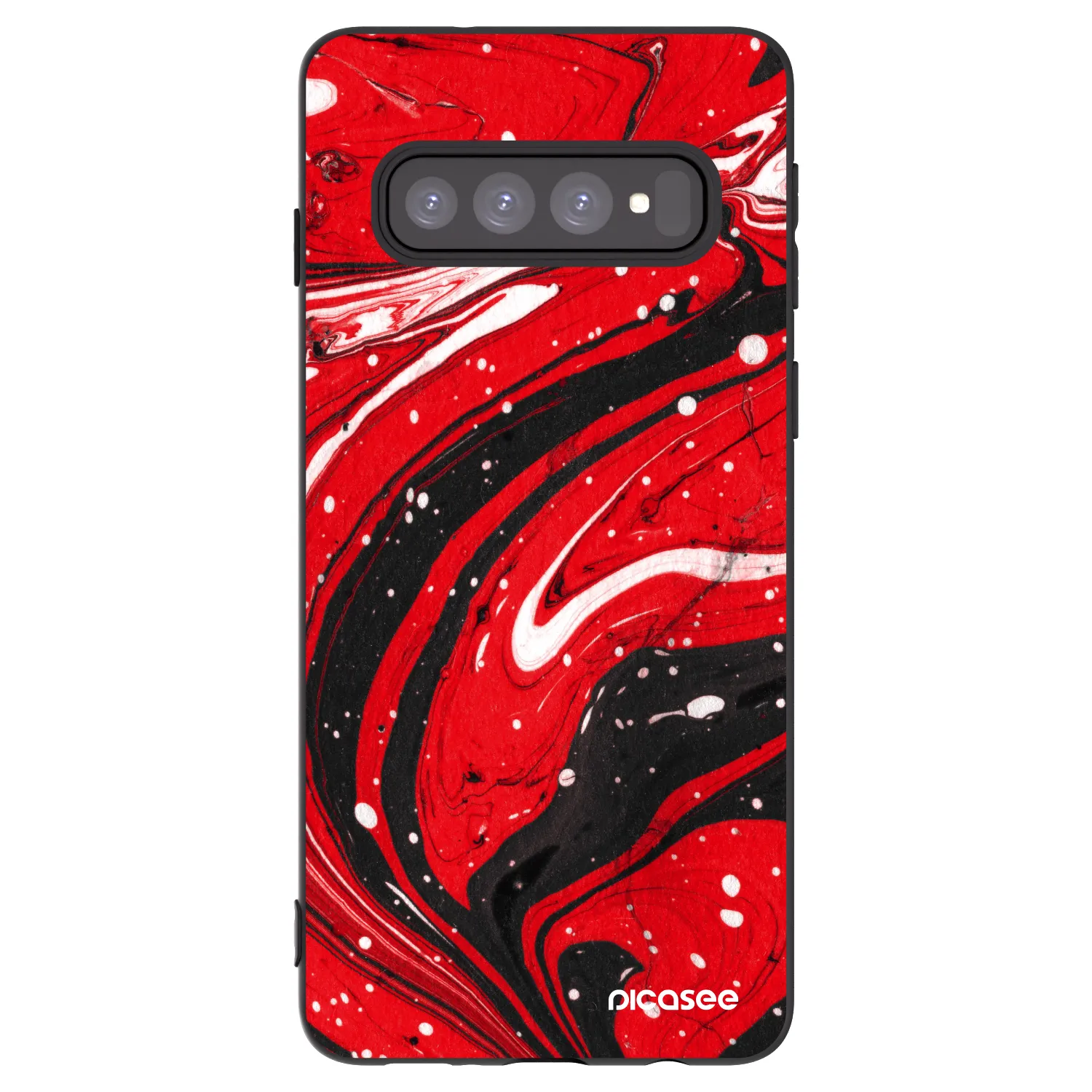 Picasee silikonový černý obal pro Samsung Galaxy S10 G973 - Red black