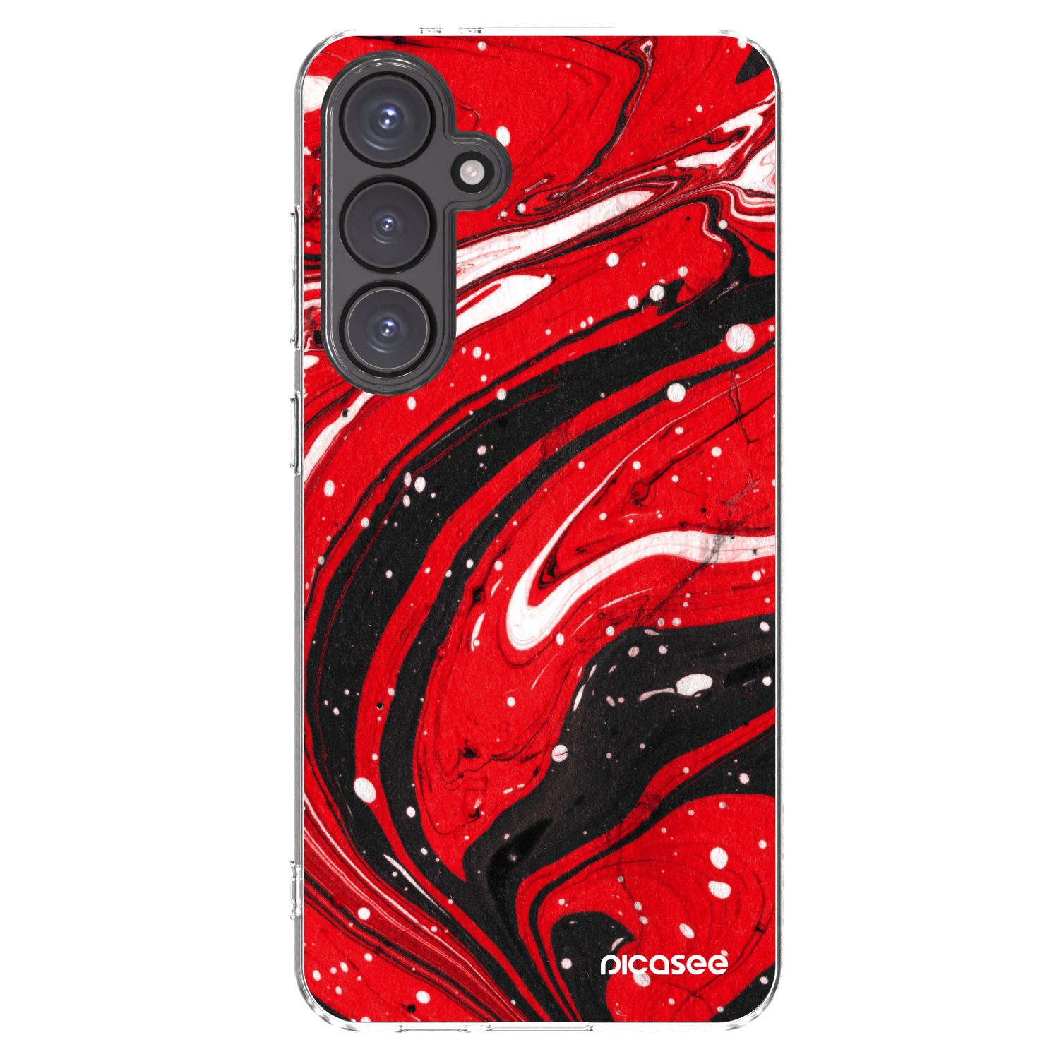 Picasee silikonový průhledný obal pro Samsung Galaxy S24 FE S721B - Red black