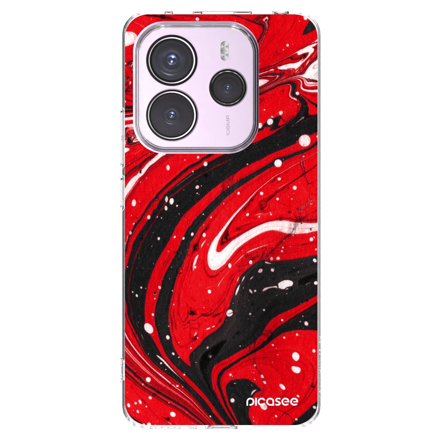 Picasee silikonový průhledný obal pro Xiaomi Redmi Note 14 5G - Red black