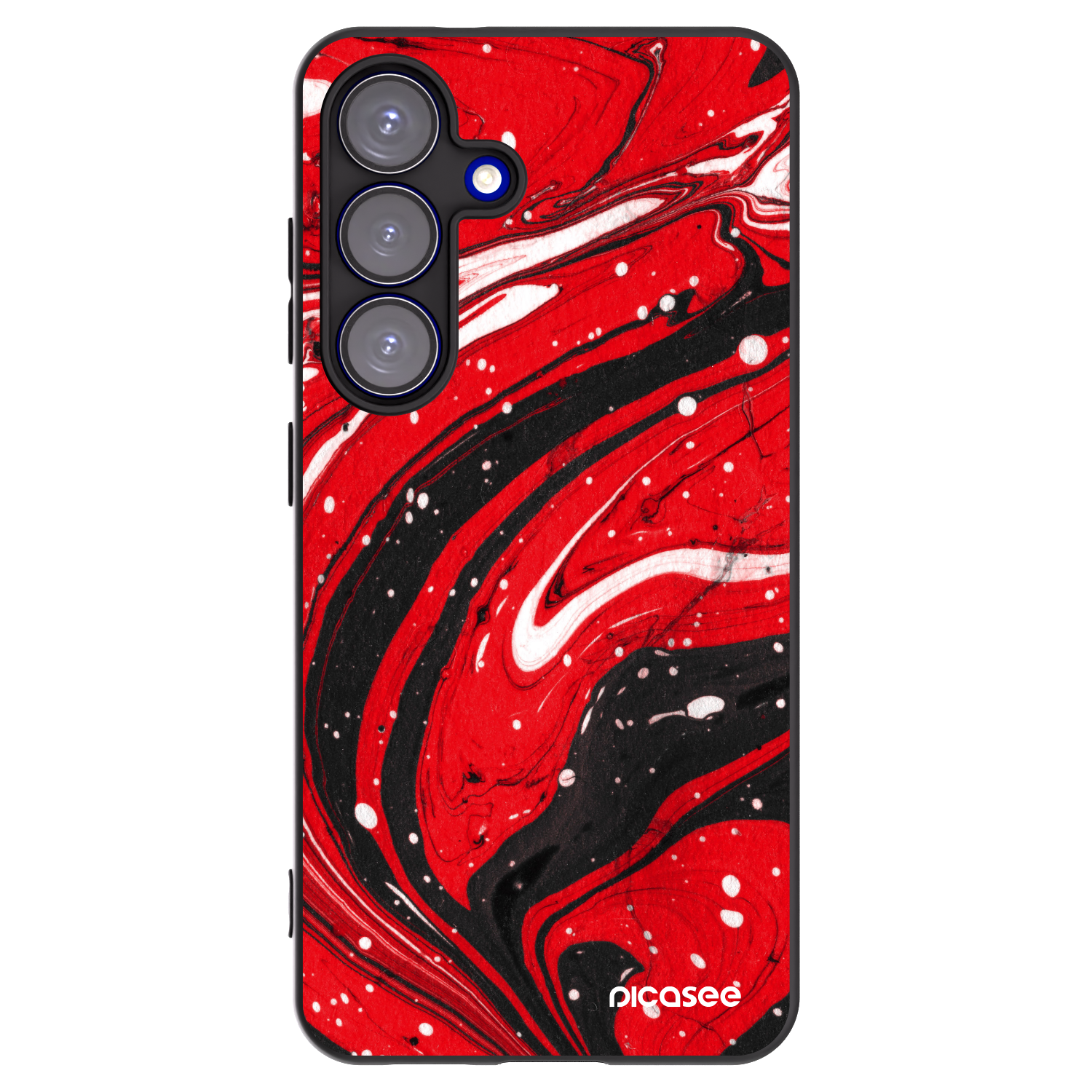 Picasee silikonový černý obal pro Samsung Galaxy S25 5G - Red black