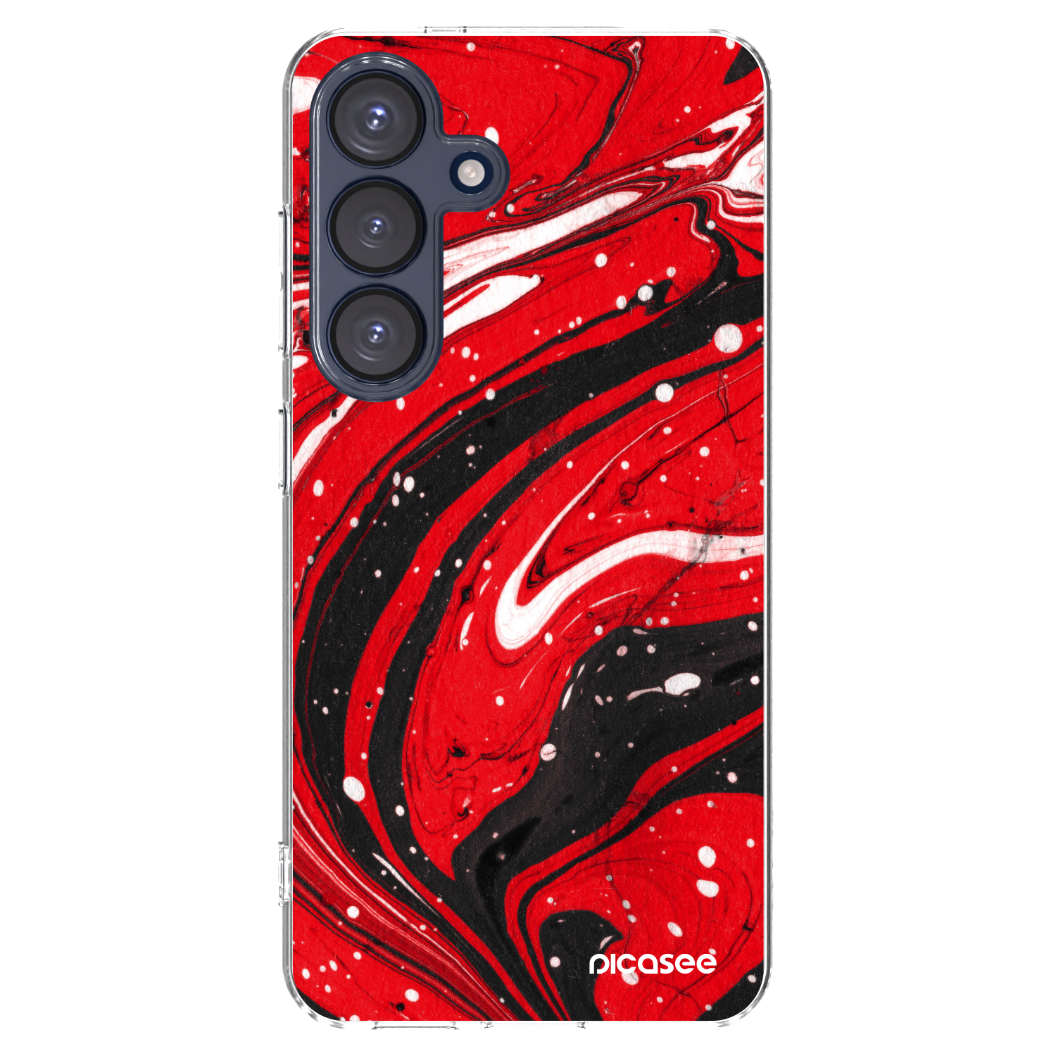 Picasee silikonový průhledný obal pro Samsung Galaxy S25 5G - Red black