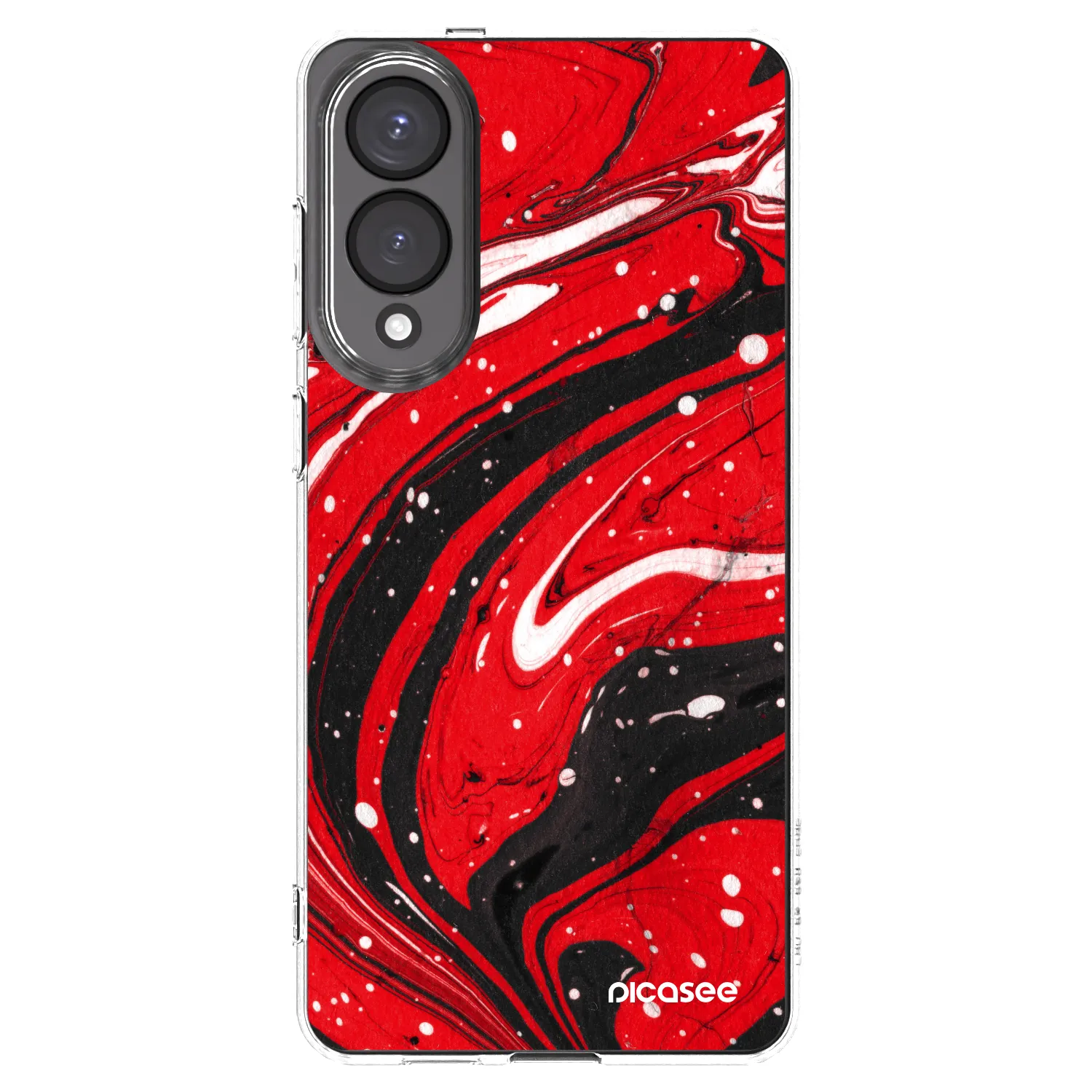 Picasee silikonový průhledný obal pro Samsung Galaxy S25 Edge 5G - Red black