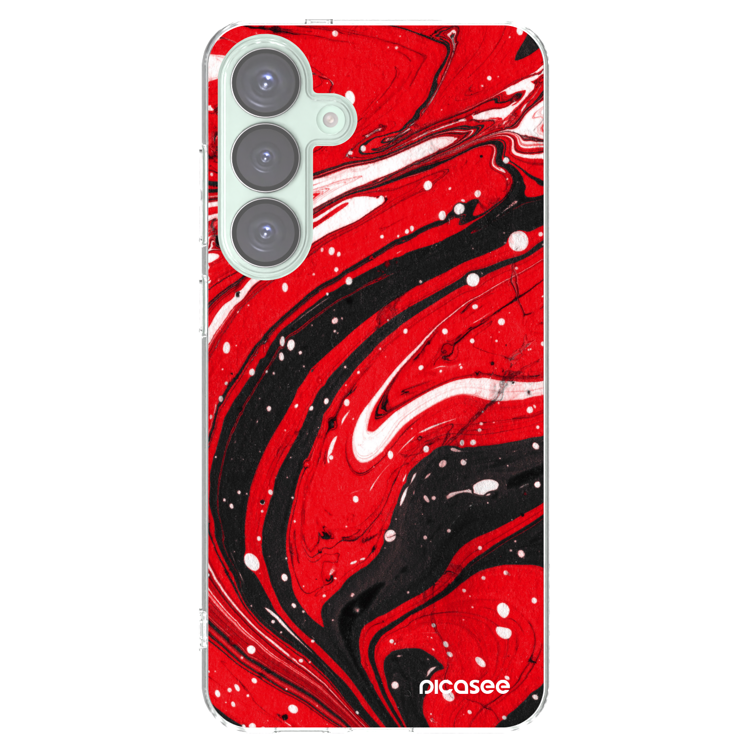 Picasee silikonový průhledný obal pro Samsung Galaxy S25+ 5G - Red black