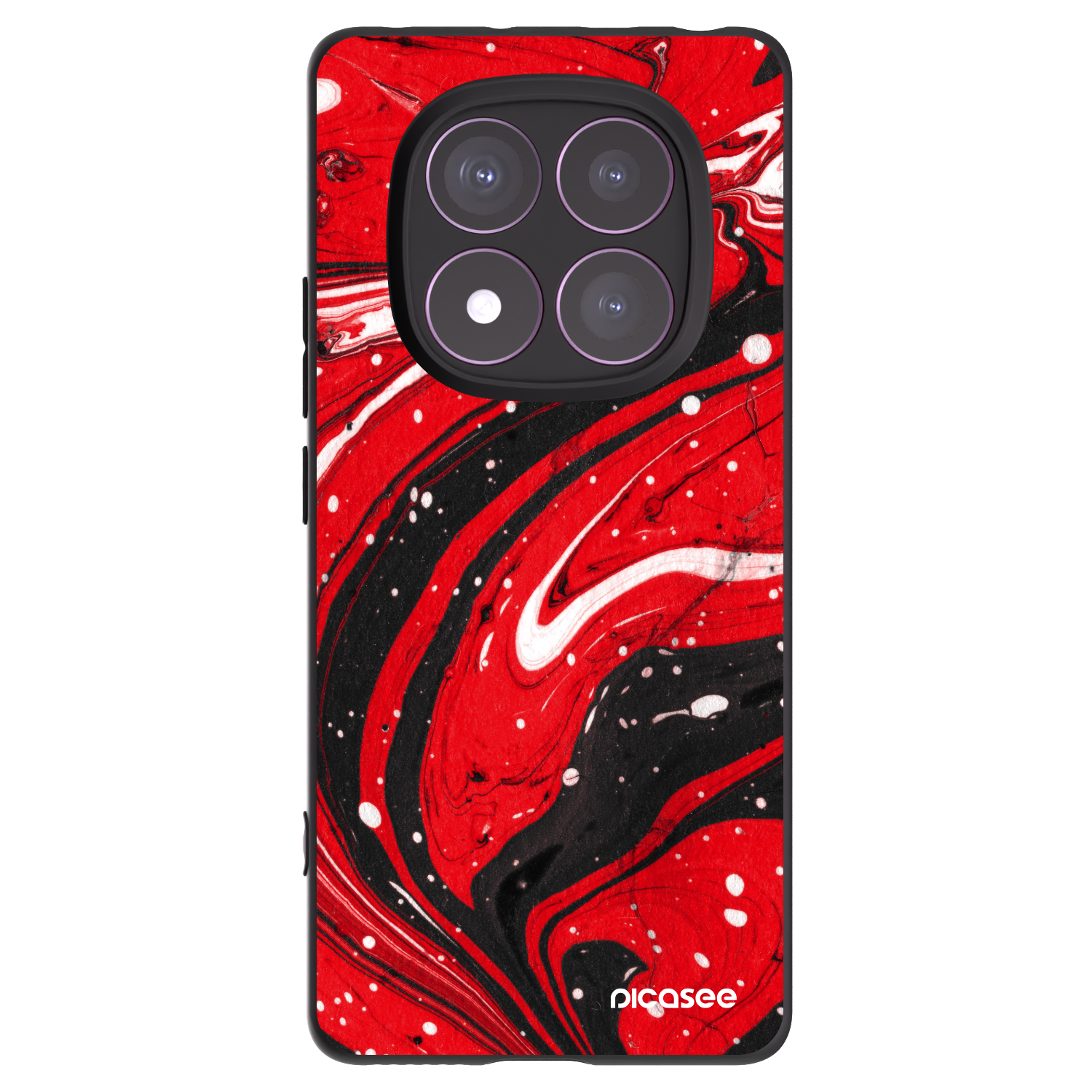 Picasee silikonový černý obal pro Xiaomi Redmi Note 14 Pro 4G - Red black