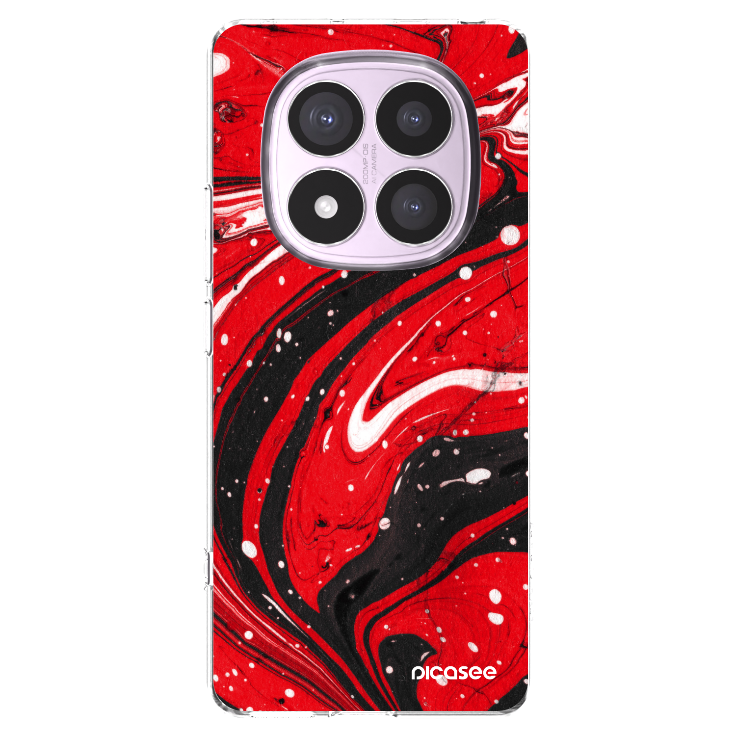 Picasee silikonový průhledný obal pro Xiaomi Redmi Note 14 Pro 4G - Red black
