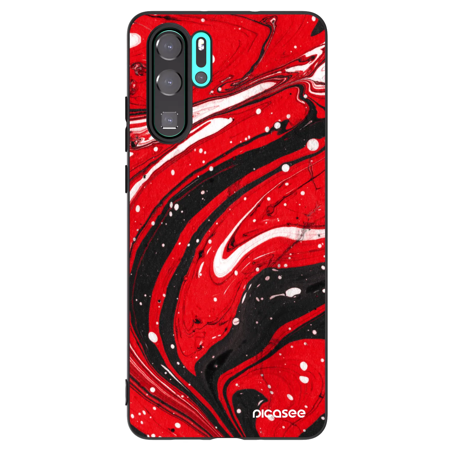 Picasee silikonový černý obal pro Huawei P30 Pro - Red black