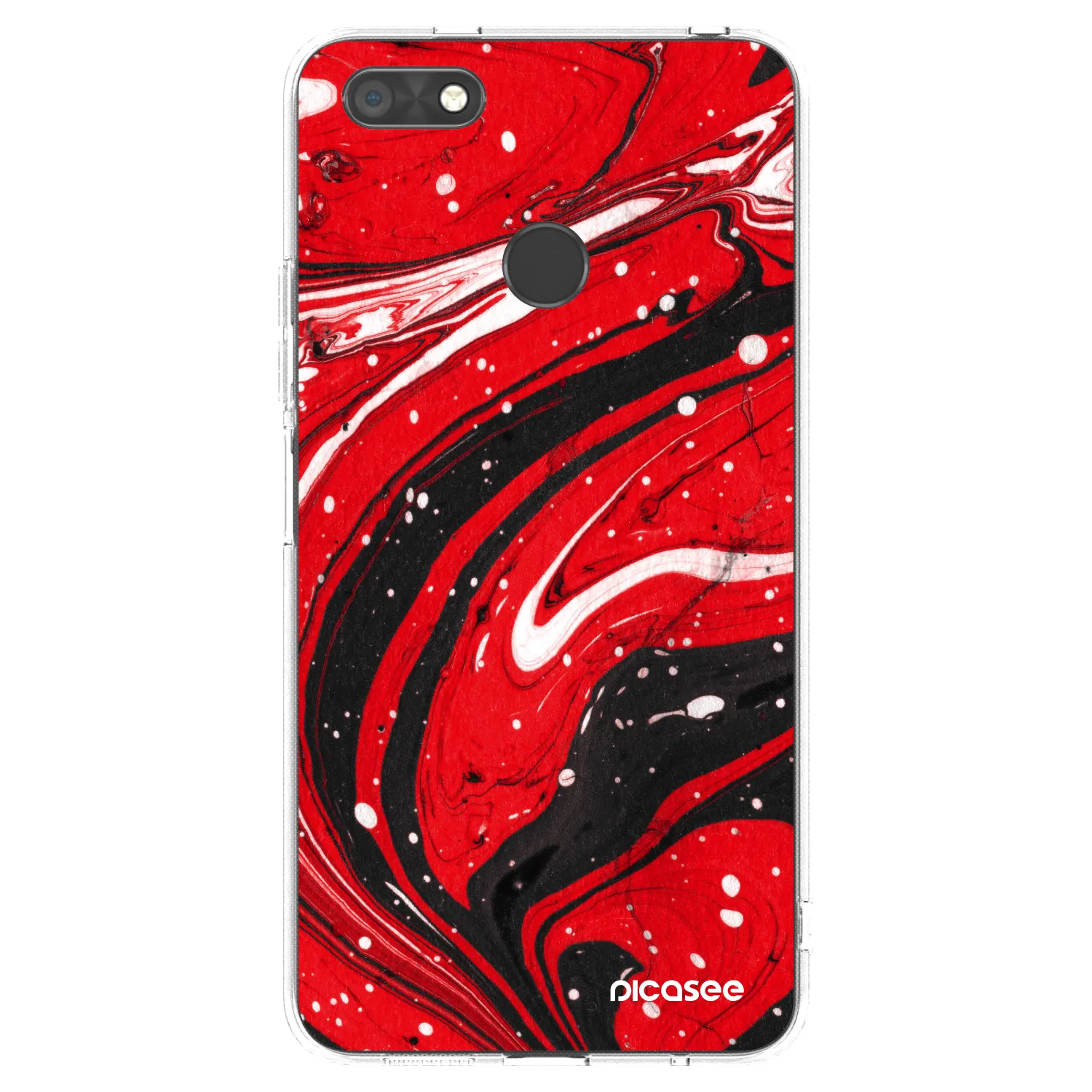 Picasee silikonový průhledný obal pro Huawei P9 Lite Mini - Red black