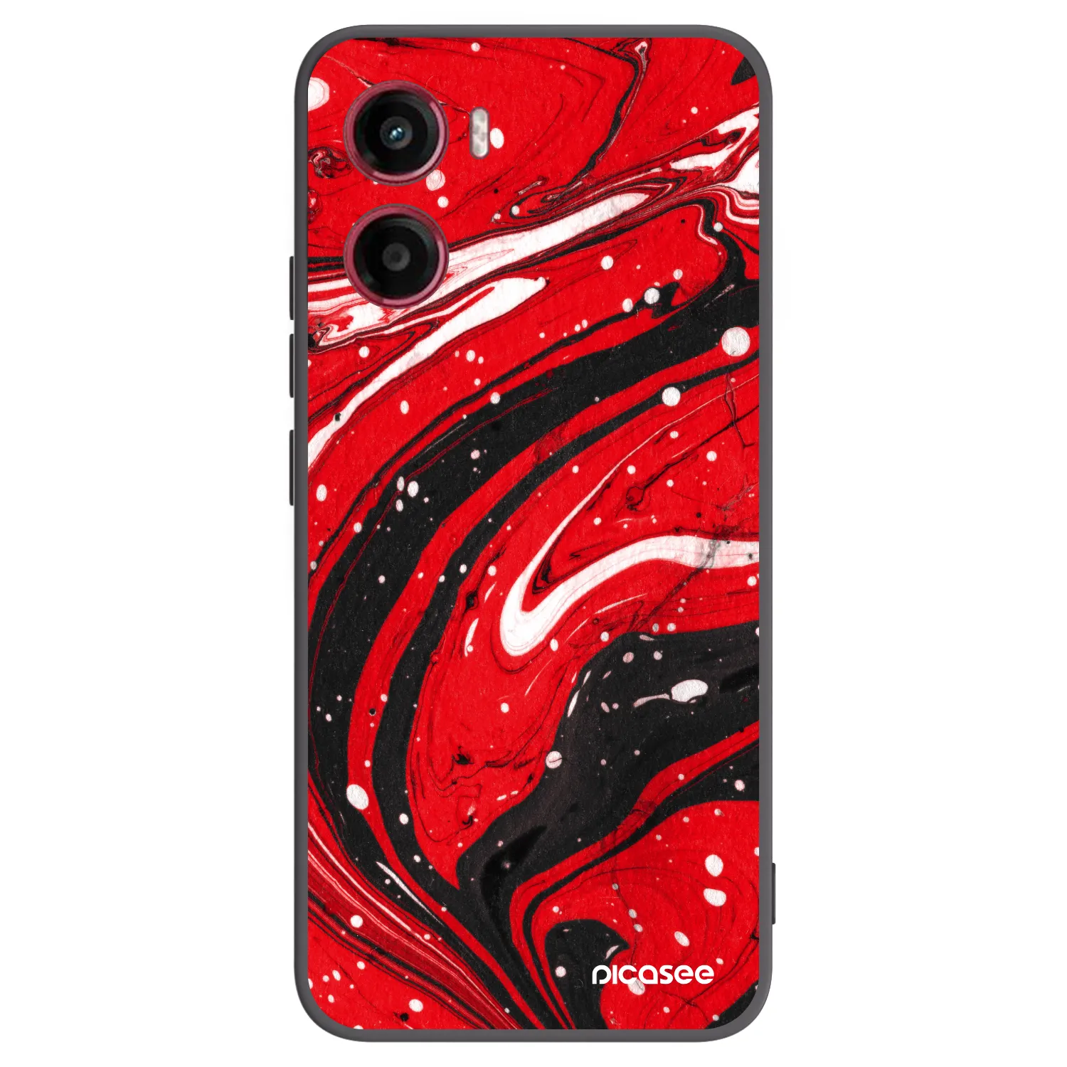 Picasee silikonový černý obal pro Motorola Moto G05 - Red black