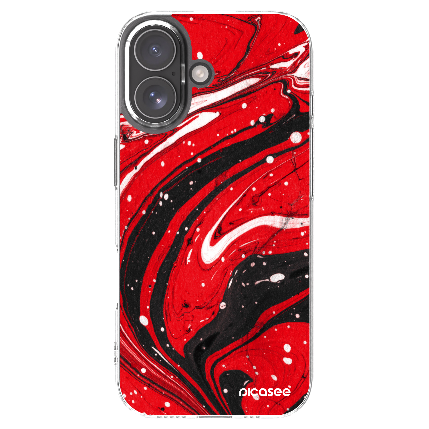 Picasee silikonový průhledný obal pro Apple iPhone 17 - Red black