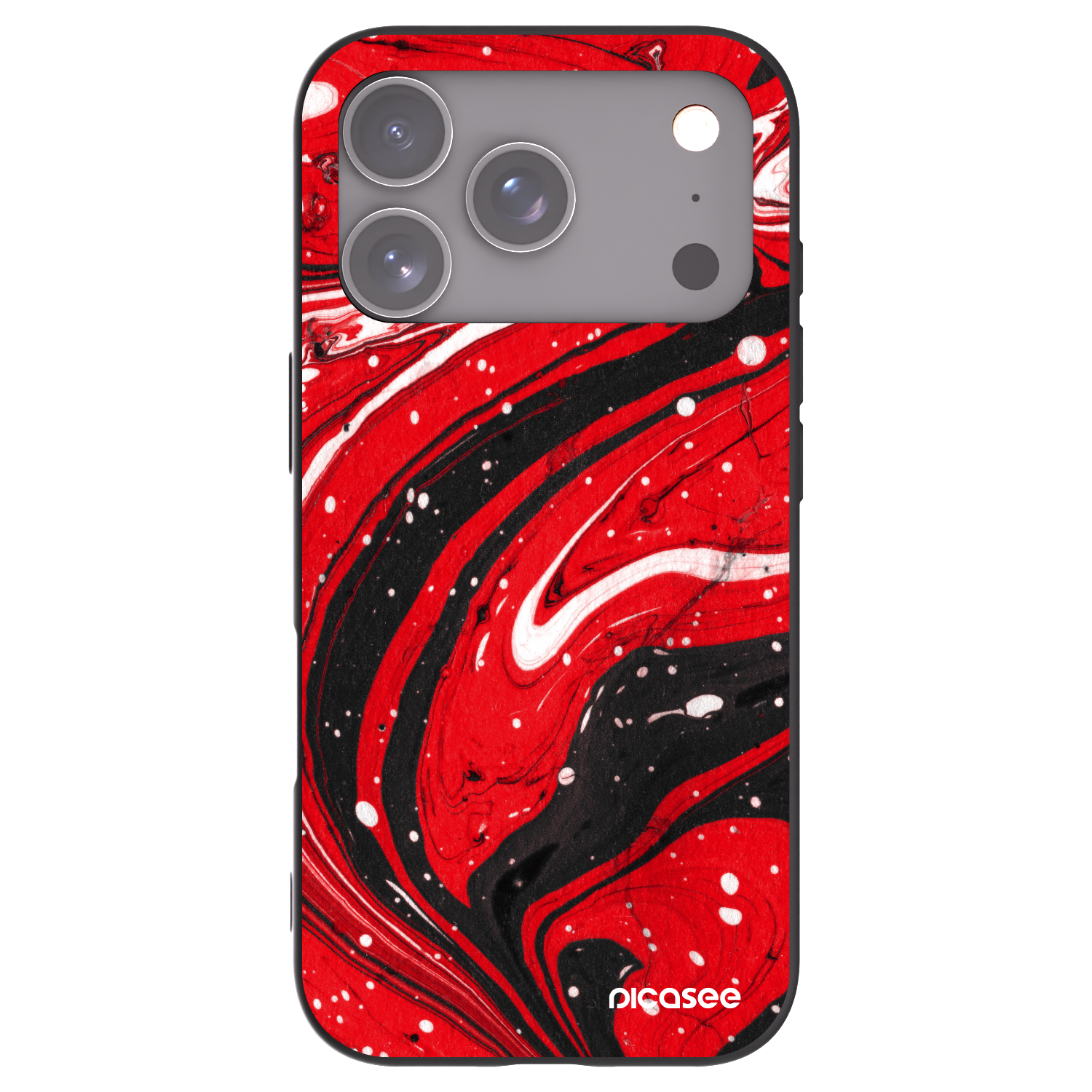 Picasee silikonový černý obal pro Apple iPhone 17 Pro - Red black