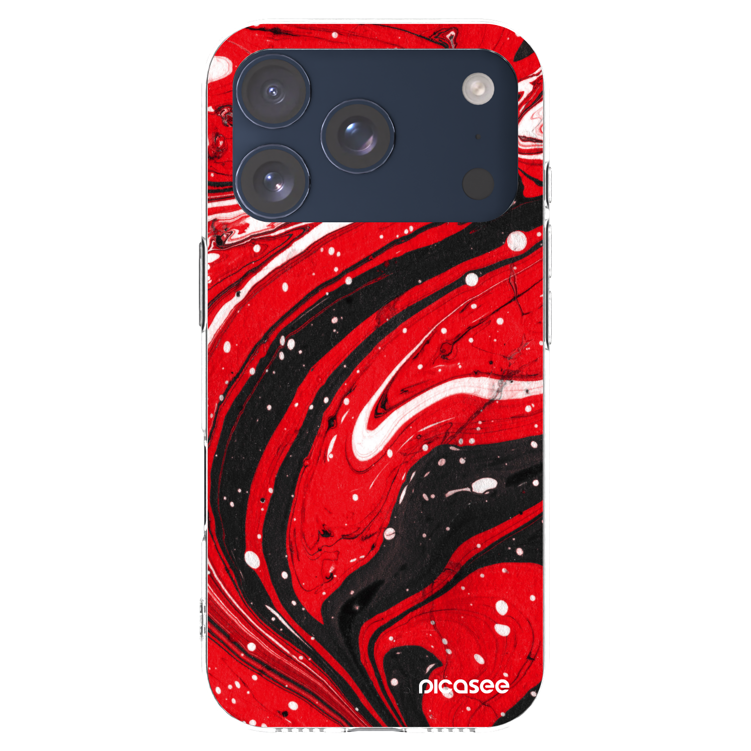 Picasee silikonový průhledný obal pro Apple iPhone 17 Pro - Red black