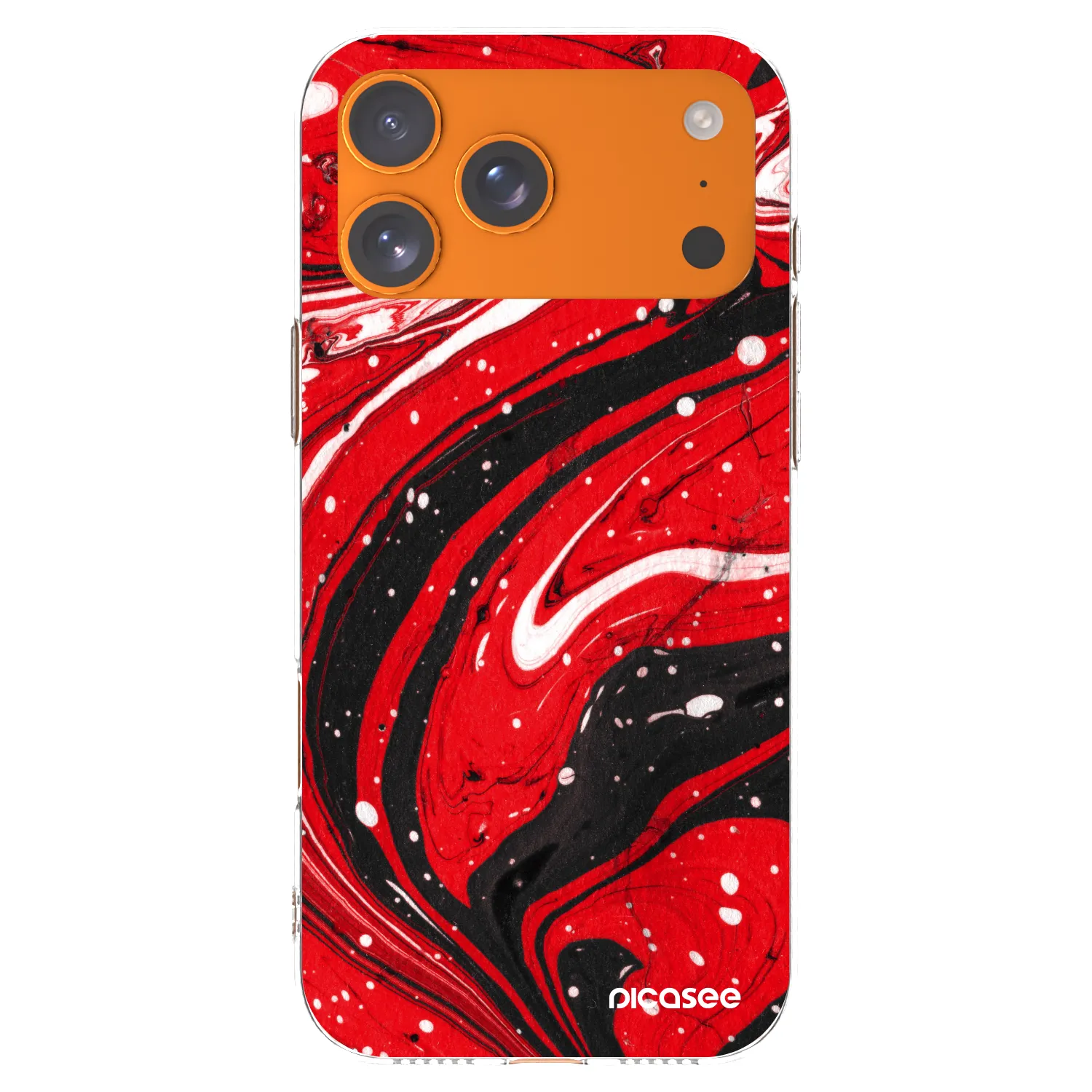 Picasee silikonový průhledný obal pro Apple iPhone 17 Pro Max - Red black