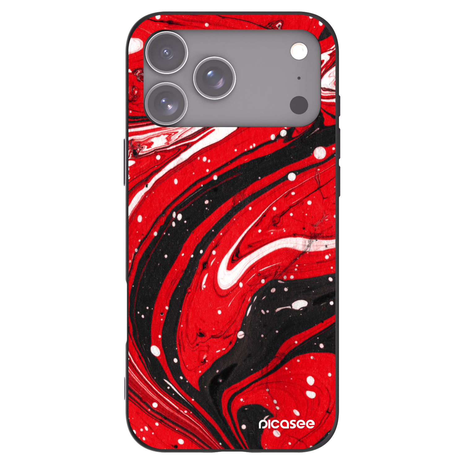 Picasee silikonový černý obal pro Apple iPhone 17 Pro Max - Red black