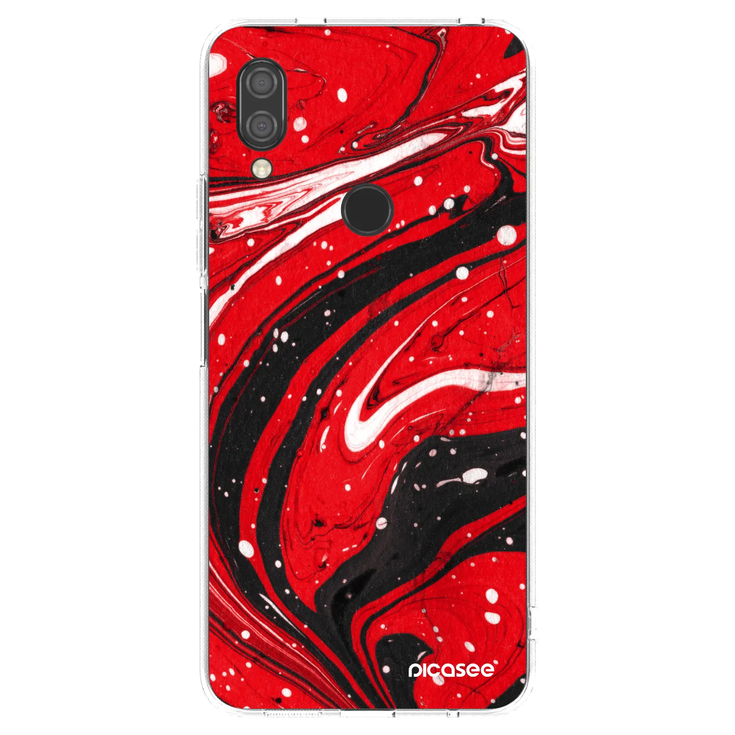 Picasee silikonový průhledný obal pro Xiaomi Redmi 7 - Red black
