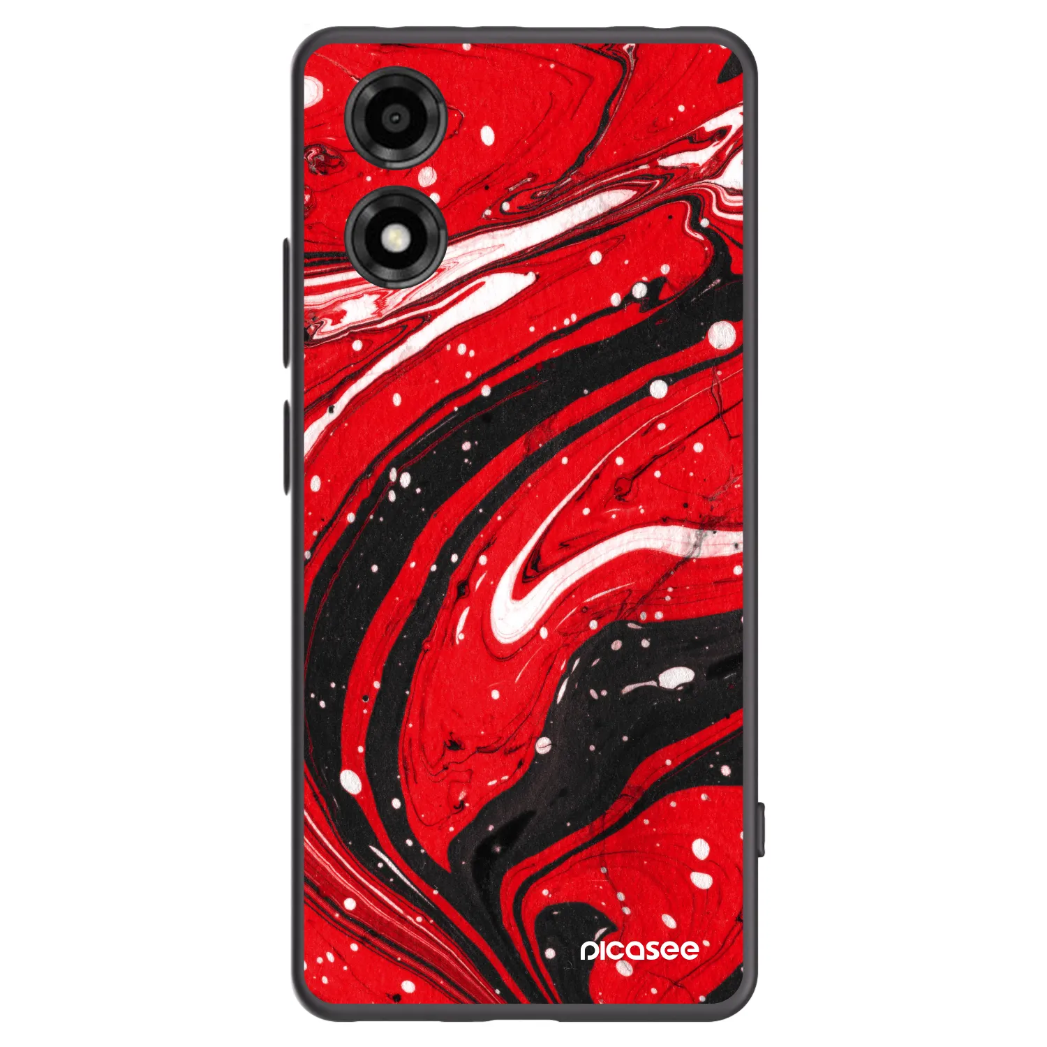 Picasee silikonový černý obal pro Motorola Moto E14 - Red black