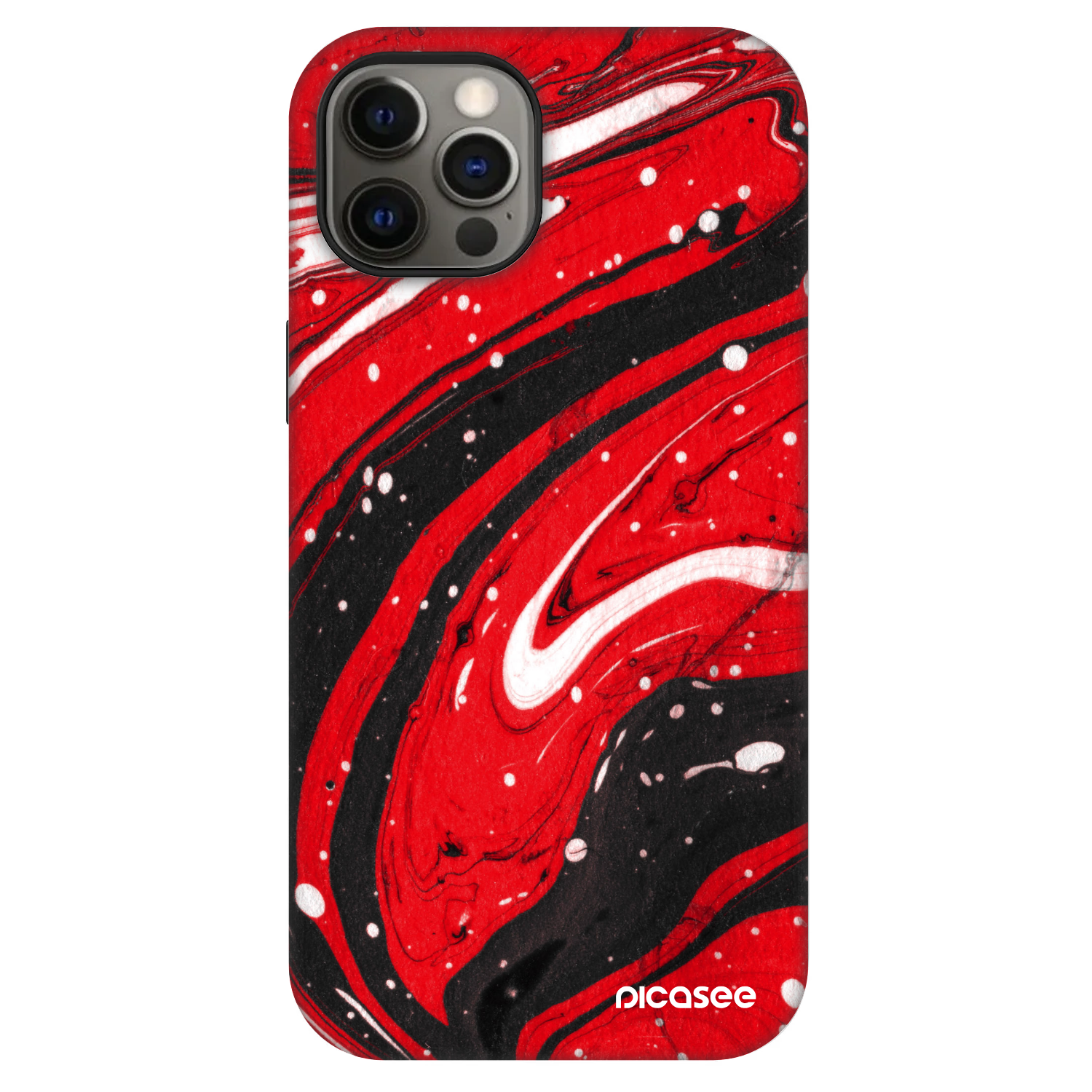 Picasee Fashion Case MagSafe Apple iPhone 12 - Red black