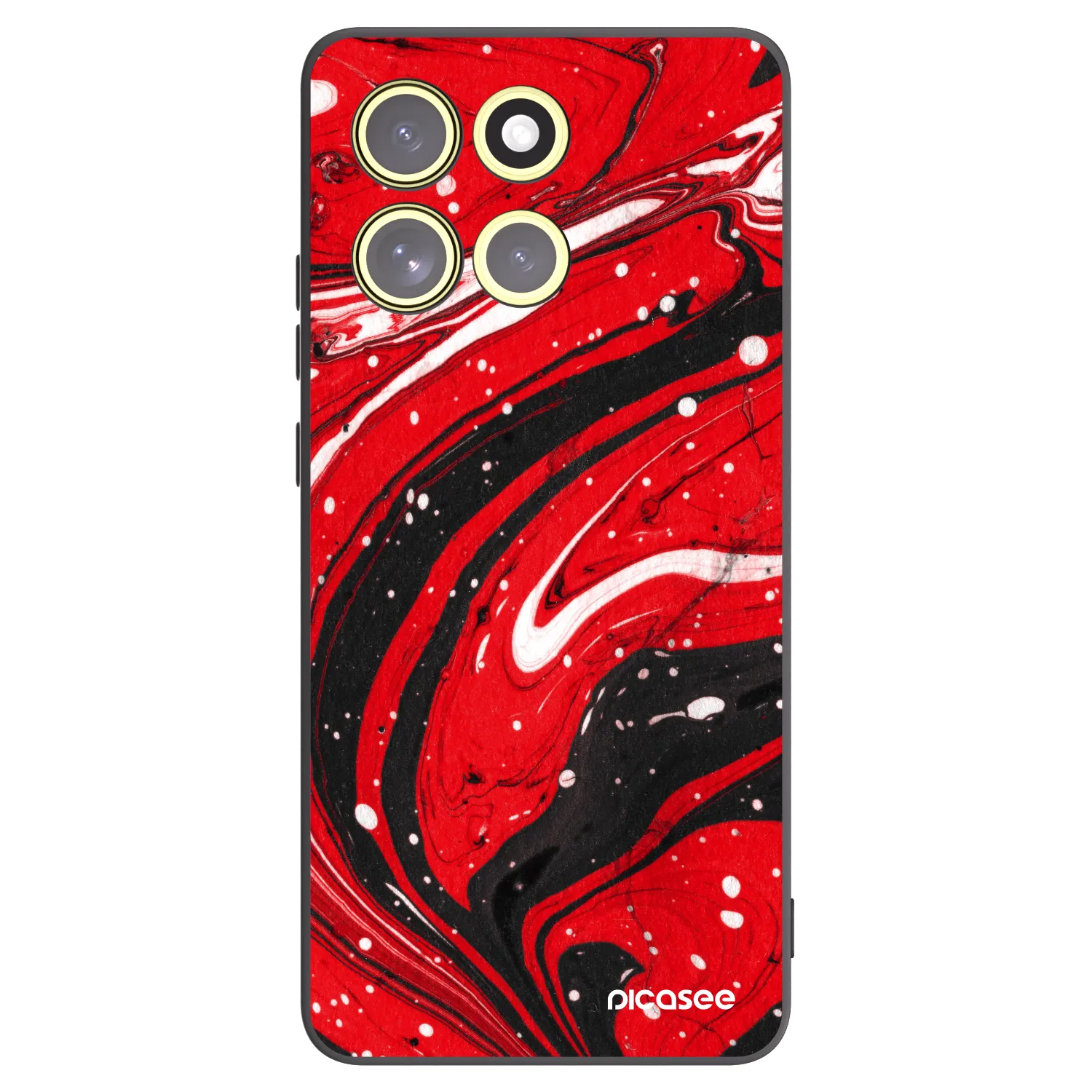 Picasee silikonový černý obal pro Motorola Moto G86 5G - Red black