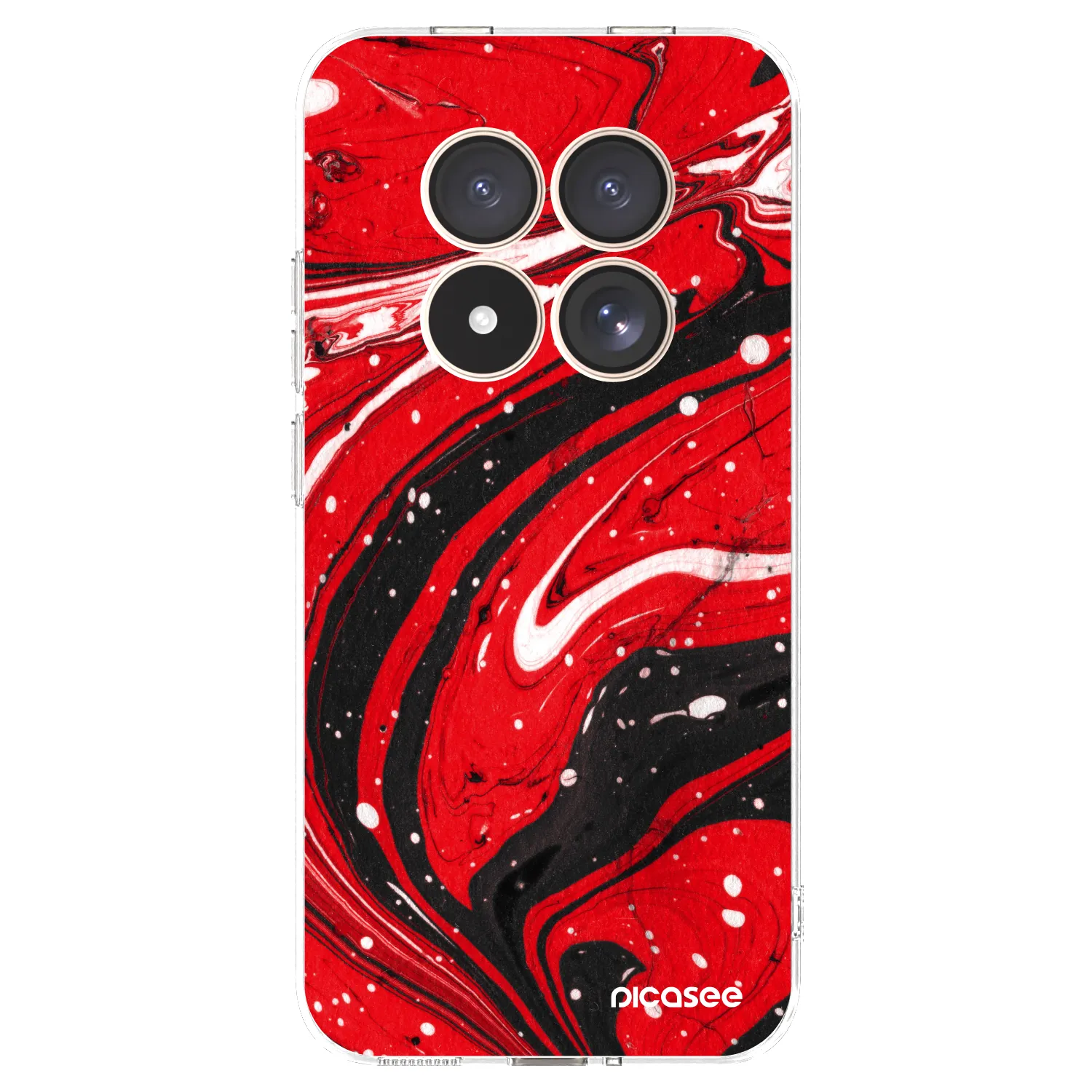 Picasee silikonový průhledný obal pro Xiaomi Redmi Note 15 Pro 4G - Red black