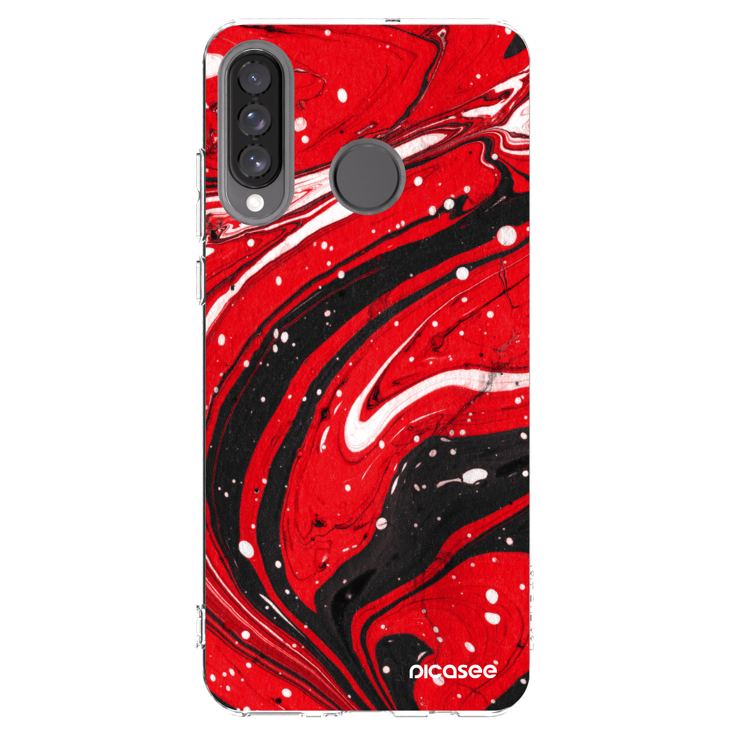 Picasee silikonový průhledný obal pro Huawei P30 Lite - Red black